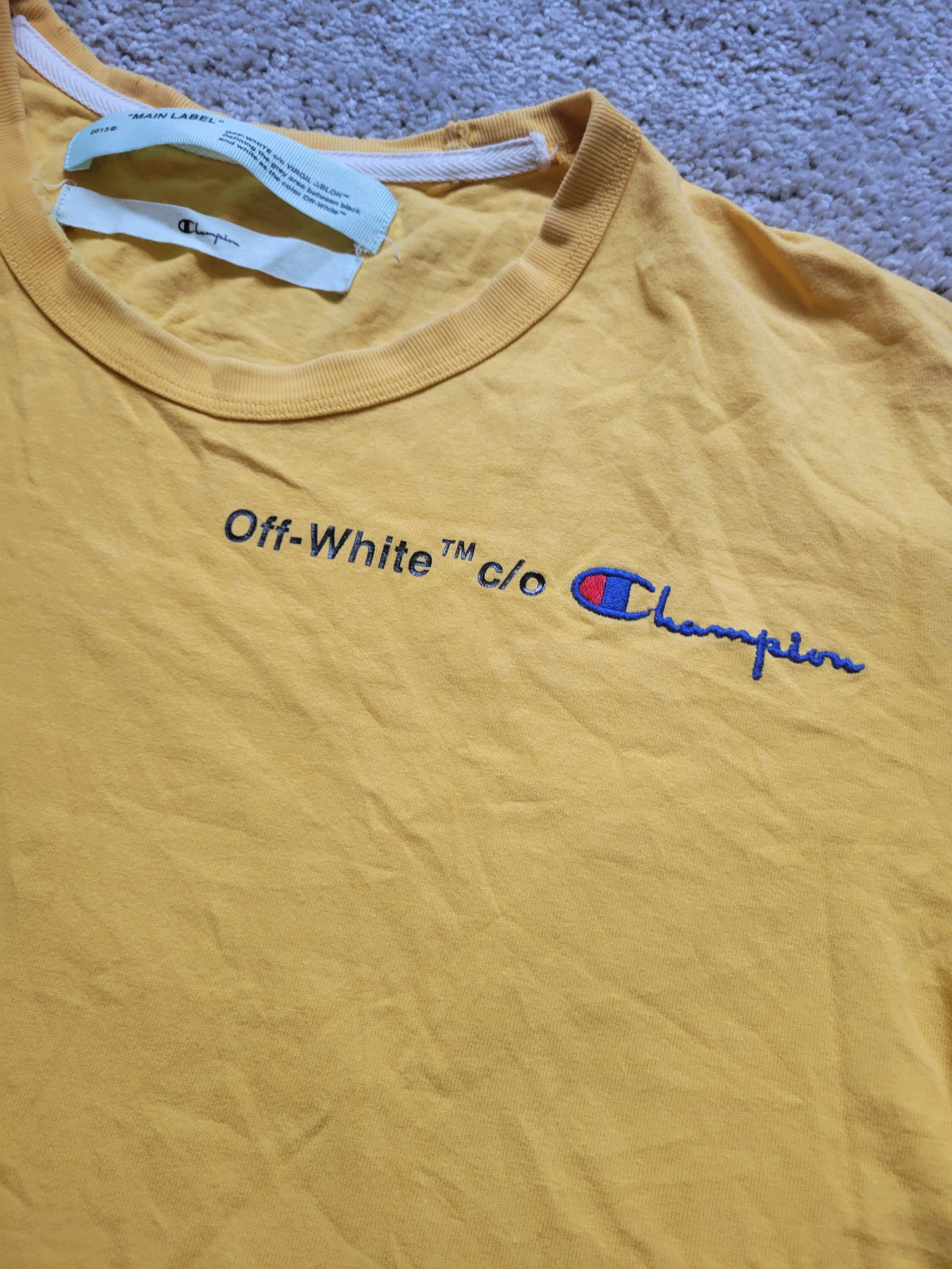 Off-White Off-White x Champion Yellow Tape Tee Size XL 