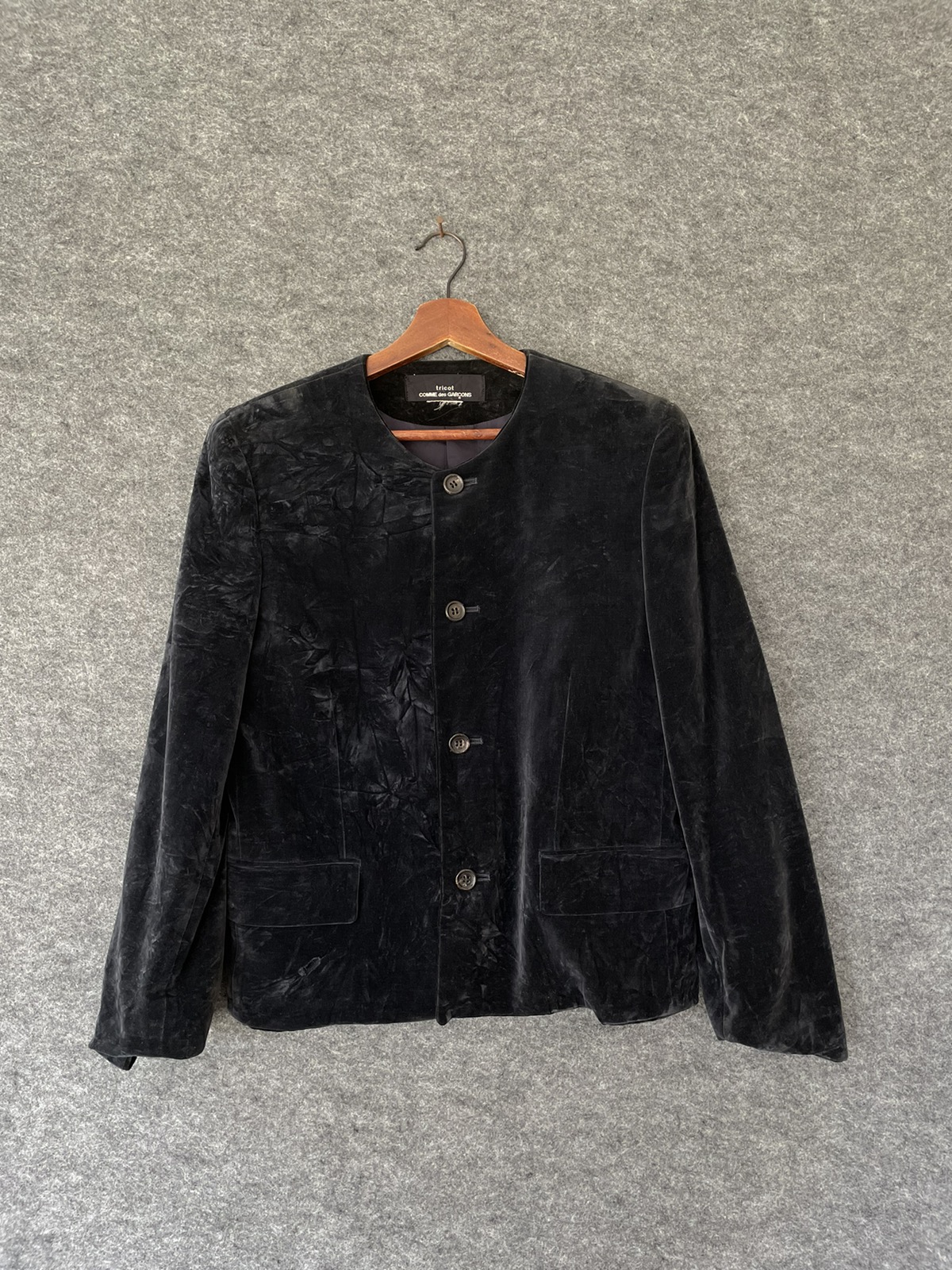 ジャケット・アウター COMME des GARCONS - velor jacket COMME des GARCONS Velor Frill Switching Jacquard Jacket Size
