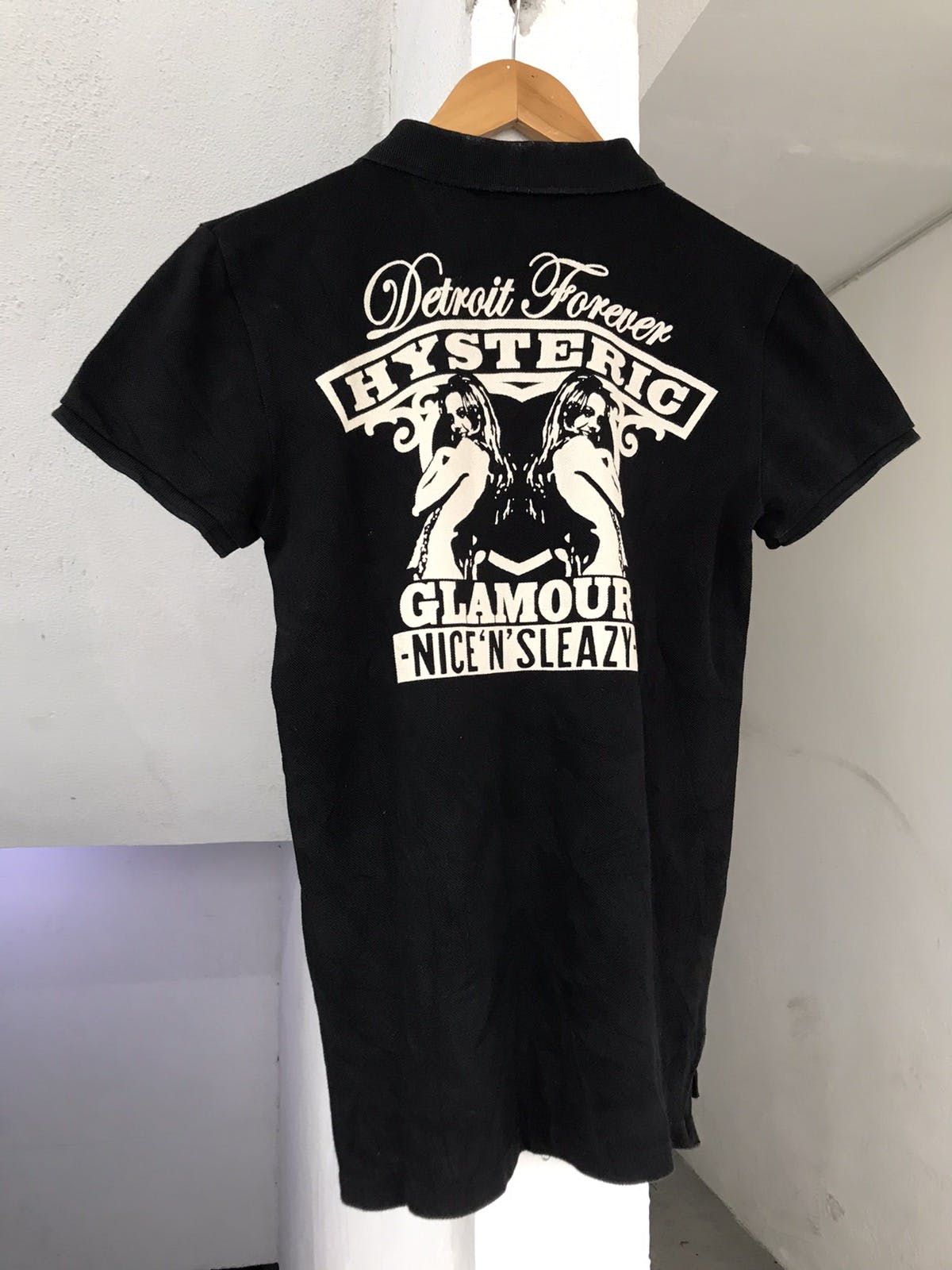 Hysteric Glamour Hysteric Glamour Black Polo Tee | azzashop