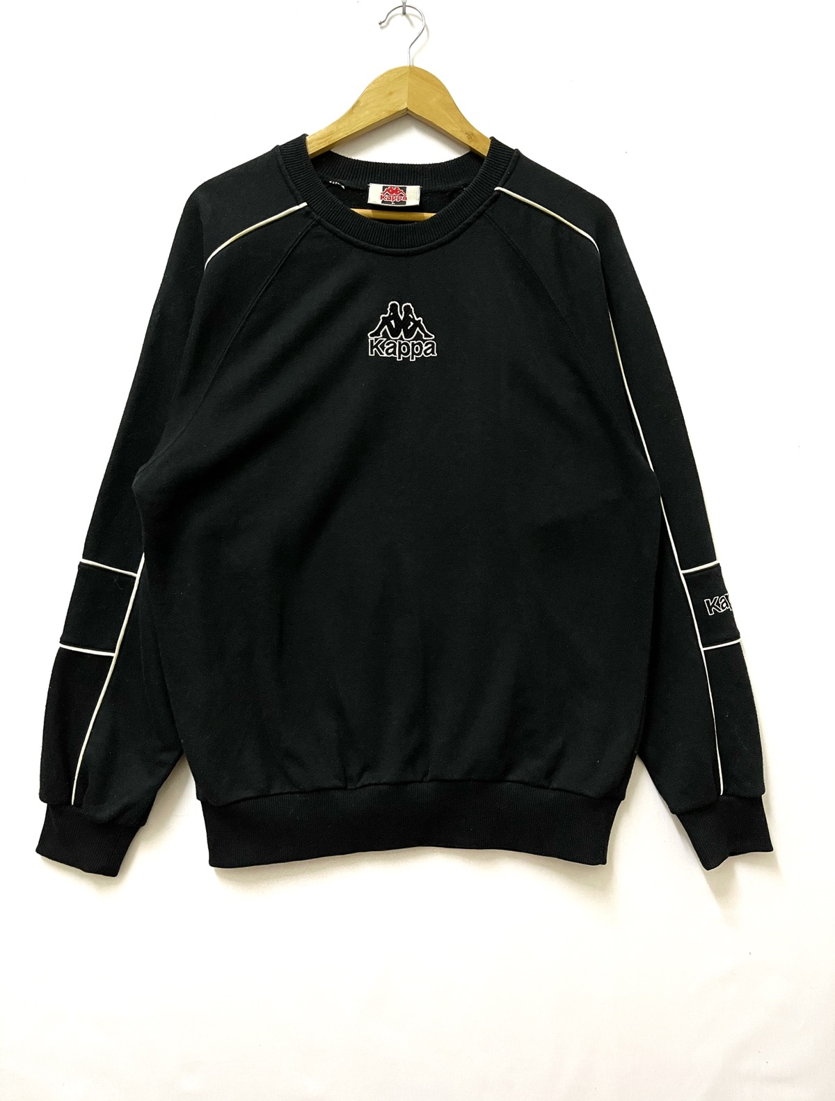 Other Designers Vintage Vintage Kappa Centre Logo Sweatshirt Black Large panjey store REVERSIBLE