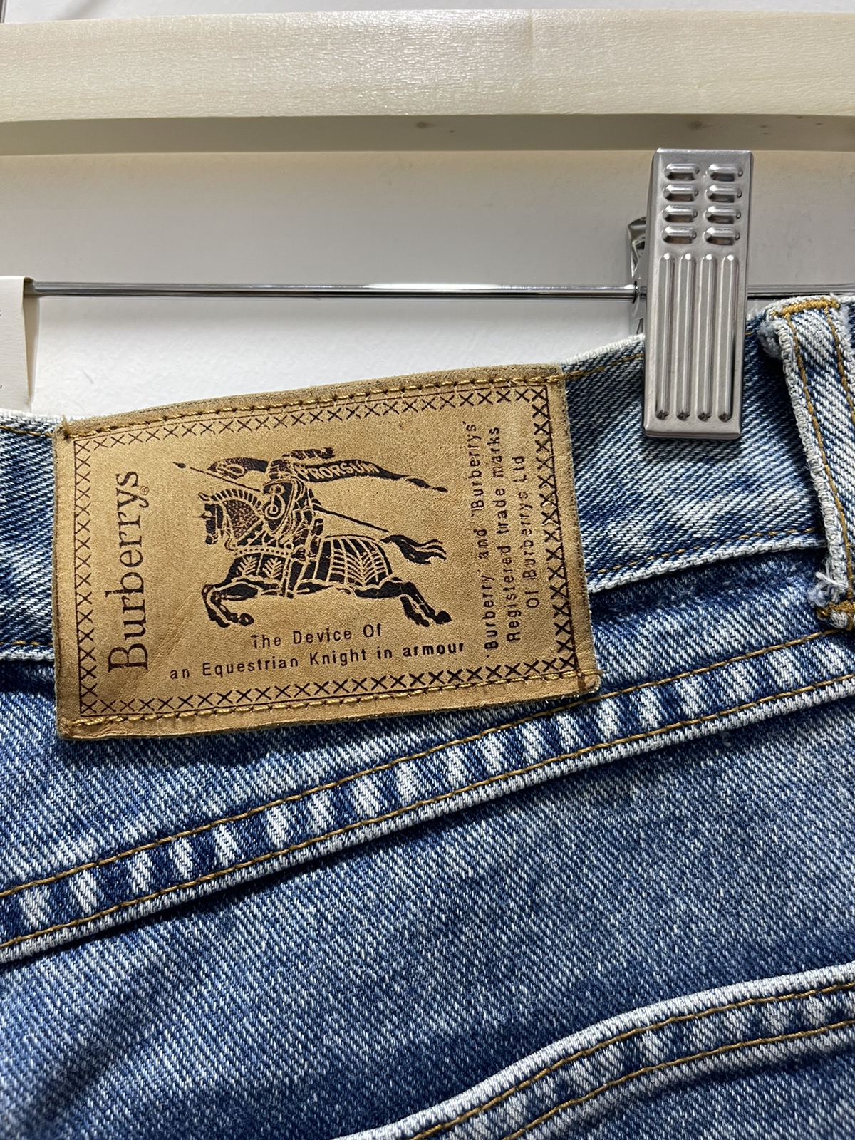 Other Designers Vintage BURBERRY TAPPERED DISTRESSED DENIM JEANS derthriftvintage REVERSIBLE