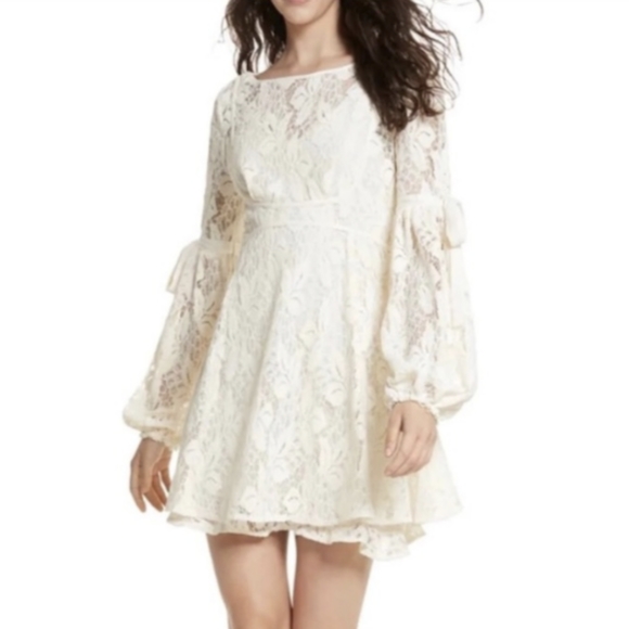 Other Designers NWT Free People Ruby Ivory Lace Dress Balloon