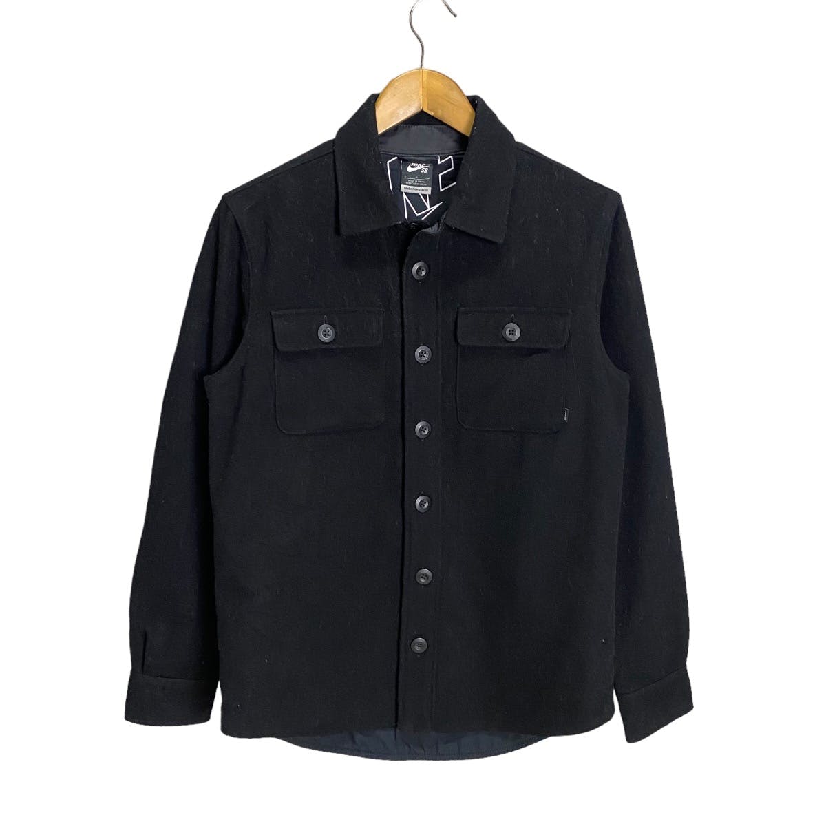 Nike Nike SB black wool shirt button up stafftold REVERSIBLE