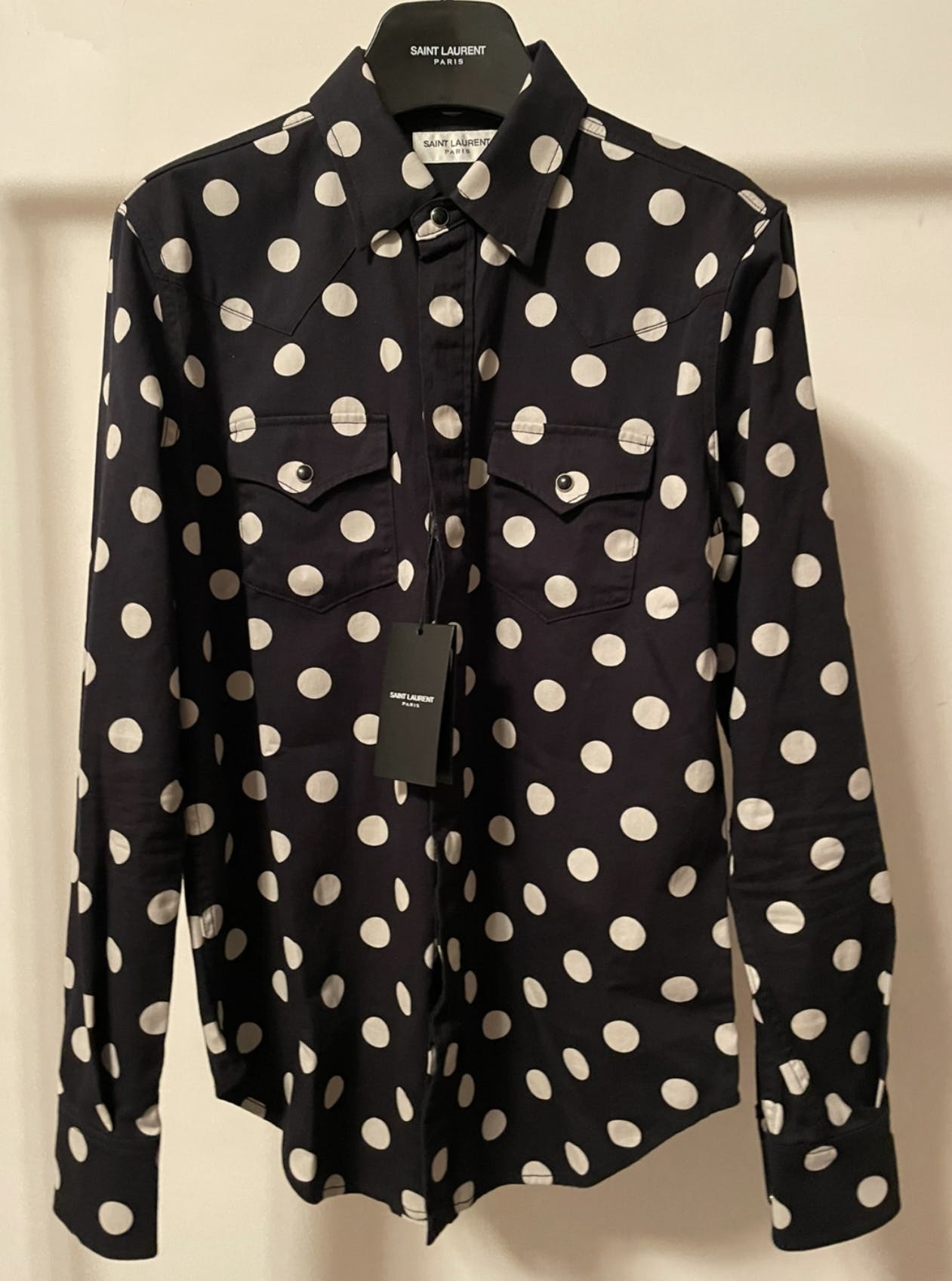 90s Yves Saint Laurent 水玉 デカ襟 ブラウス N803 90s Yves Saint Laurent 水玉 デカ襟 ブラウス N803 - メルカリ