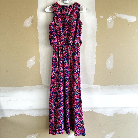Other Designers VTG Adrianna Papell Maxi Dress Petites Floral