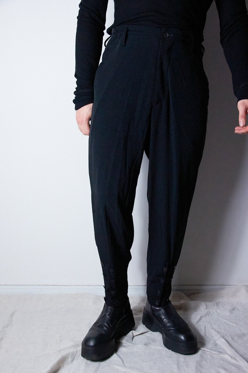 Yohji Yamamoto YYPH SS21 Tuxedo Hem Wrapper Placket Pants - HD-P18 