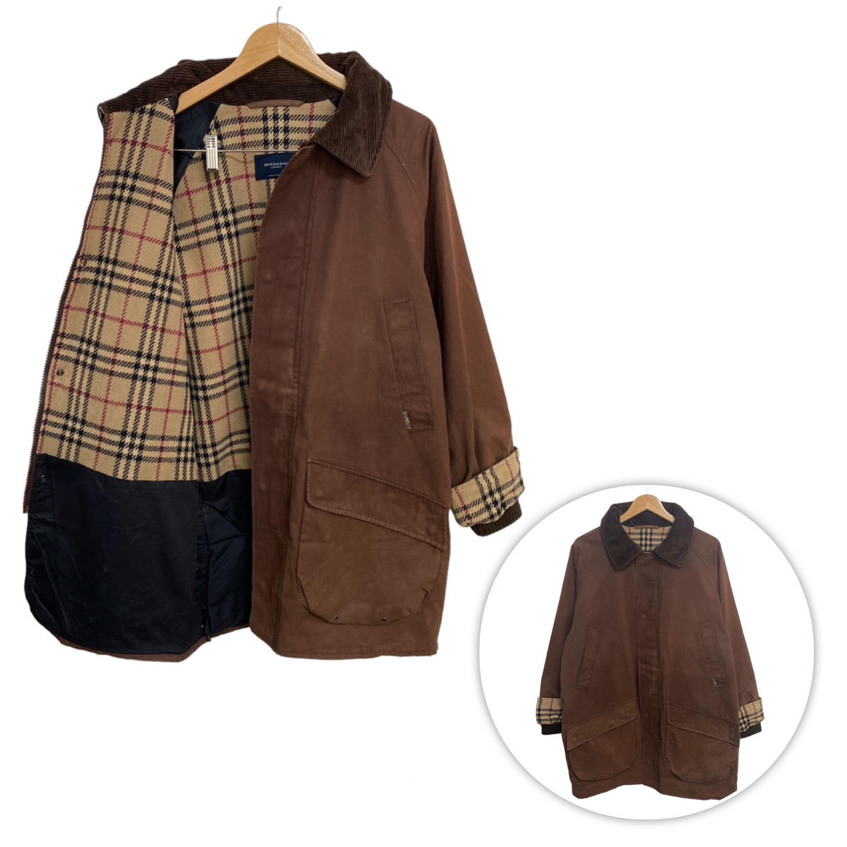 Burberry Vintage Burberry London Nova Check Wax Jacket