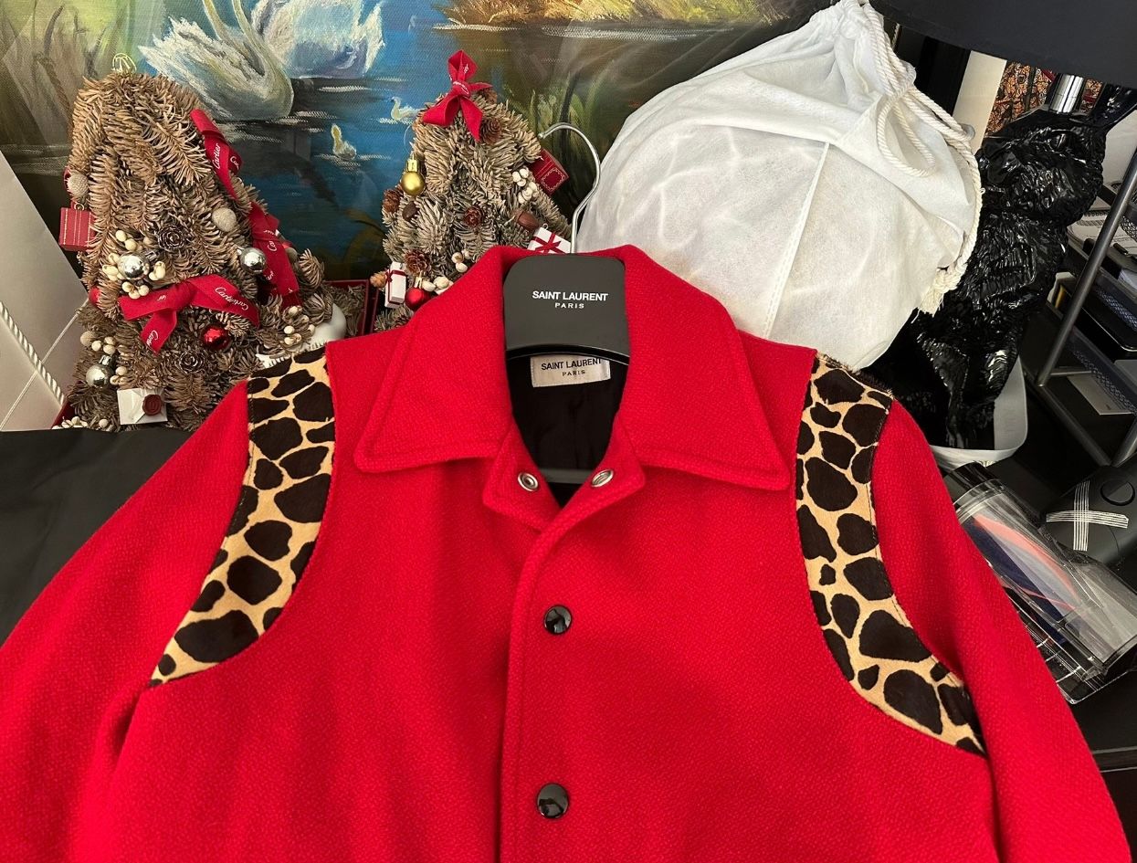 SAINT LAURENT SLP 2014 Runway Leopard Teddy Jacket F38 | ubvintage |  REVERSIBLE