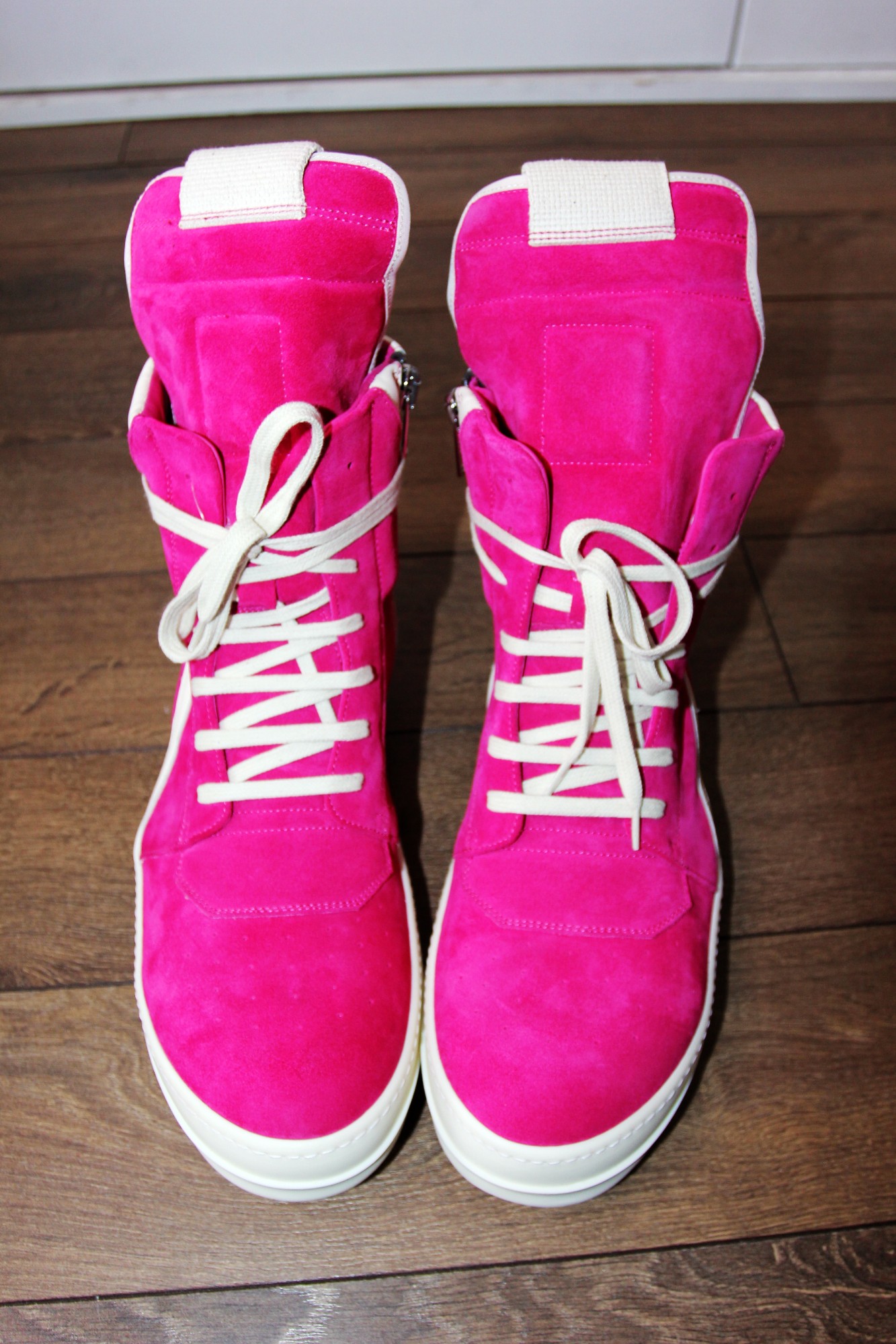 靴 Rick owens geobasket pink Rick Owens Pink Geobasket Sneakers Rick Owens
