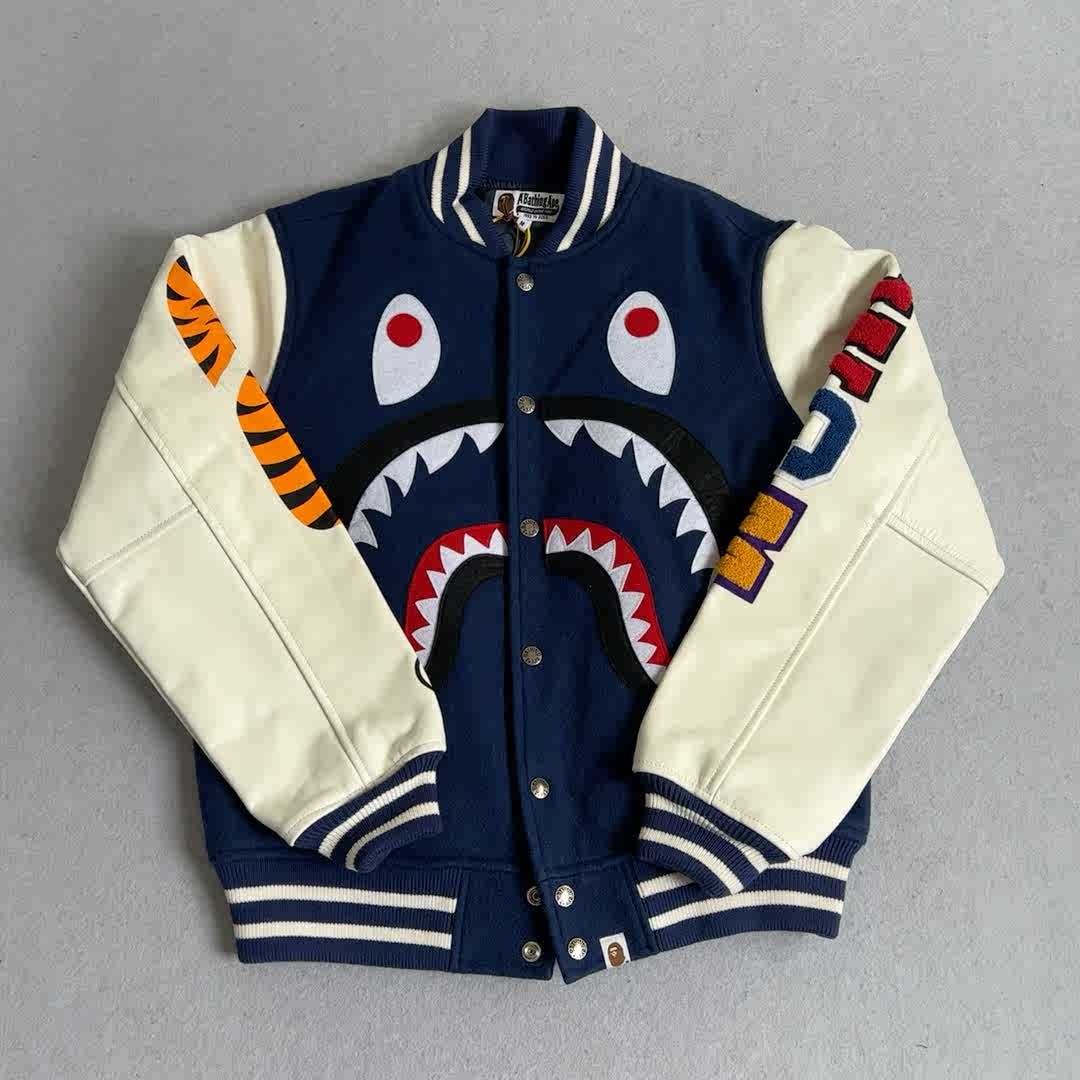 Outlet Bape Shark Varsity Jacket