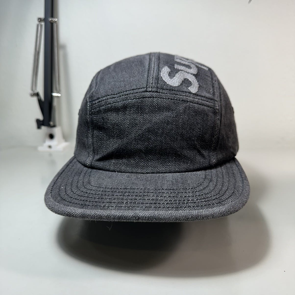 Supreme Top Logo Denim Camp Cap (FW19) - $54