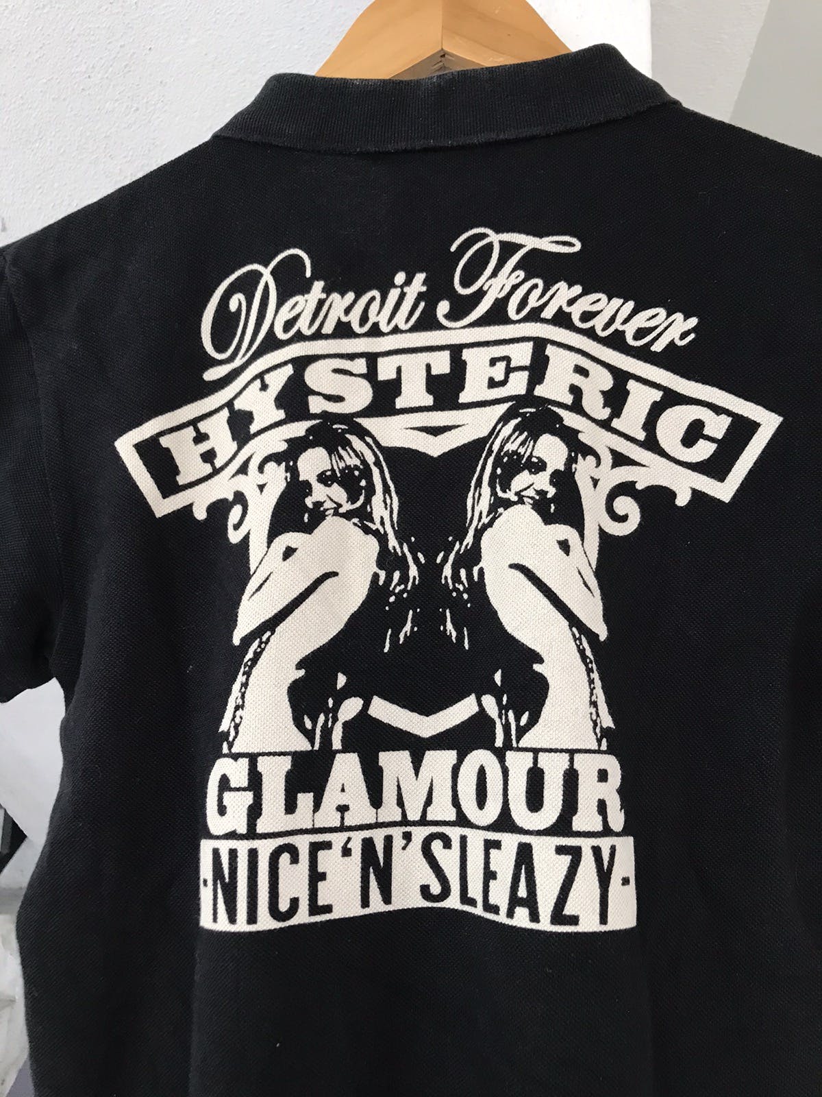 Hysteric Glamour Hysteric Glamour Black Polo Tee | azzashop