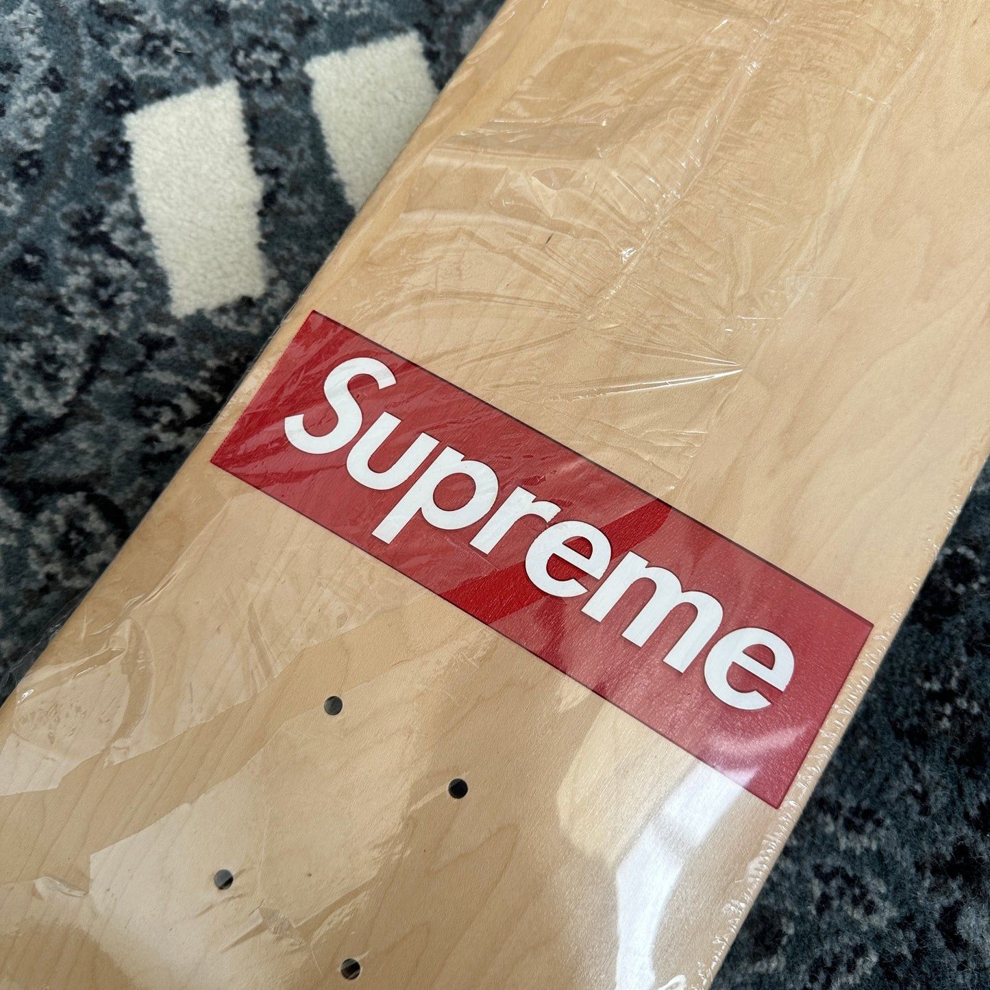 Supreme Supreme Routed Box Logo Skateboard Deck Natural | eluxive |  REVERSIBLE