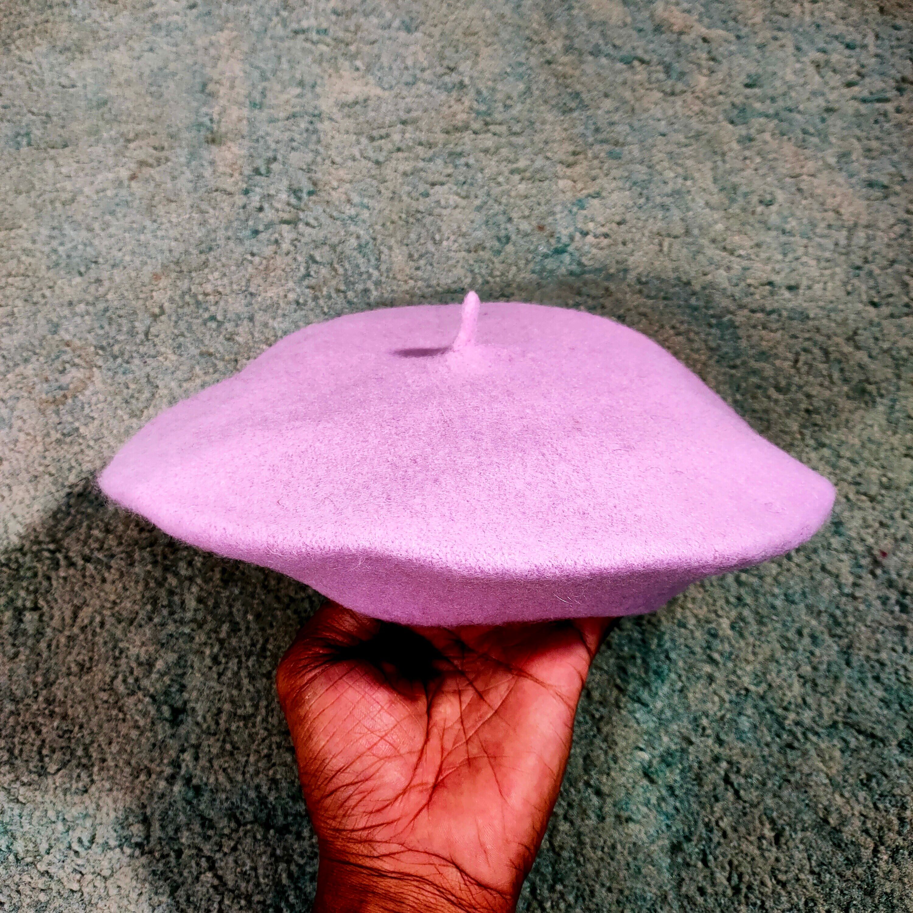 Stussy lavender beret Stüssy BERET HAT LAVENDER M/L | prgoodzstock | REVERSIBLE main image 2