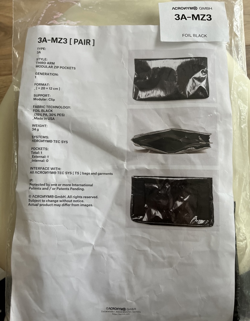 ACRONYM 3A-MZ3 PAIR tecsys molle システム 3A-MP2TS-BLK | ACRONYM®