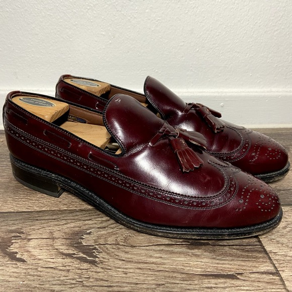 Allen offers Edmonds Berwick Wingtip Cap-Toe Oxford Dress Shoes Tassel Burgundy 9