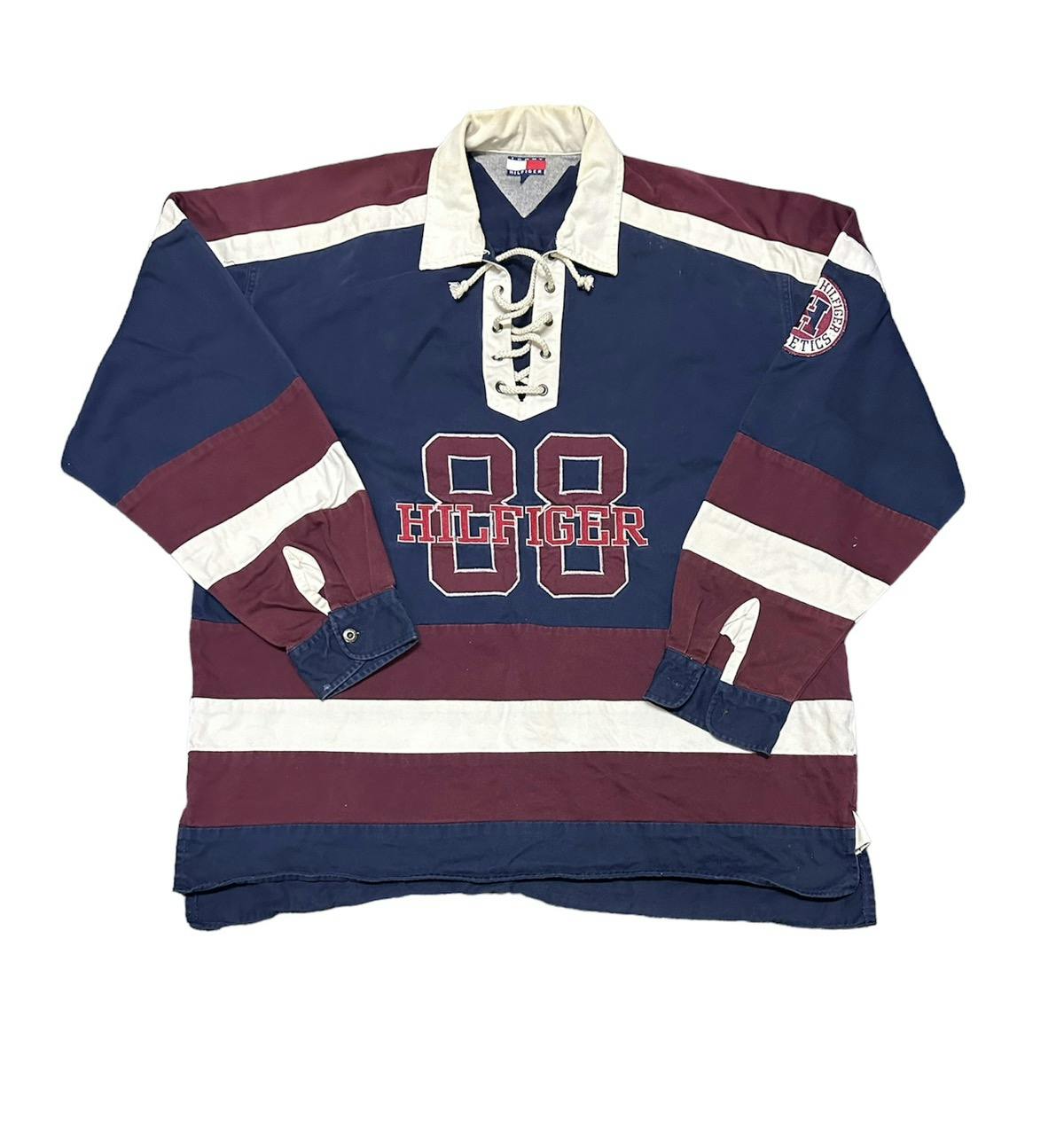 トップス 90s  hilfiger hockey shirt 90s tommy hilfiger hockey shirt - メルカリ