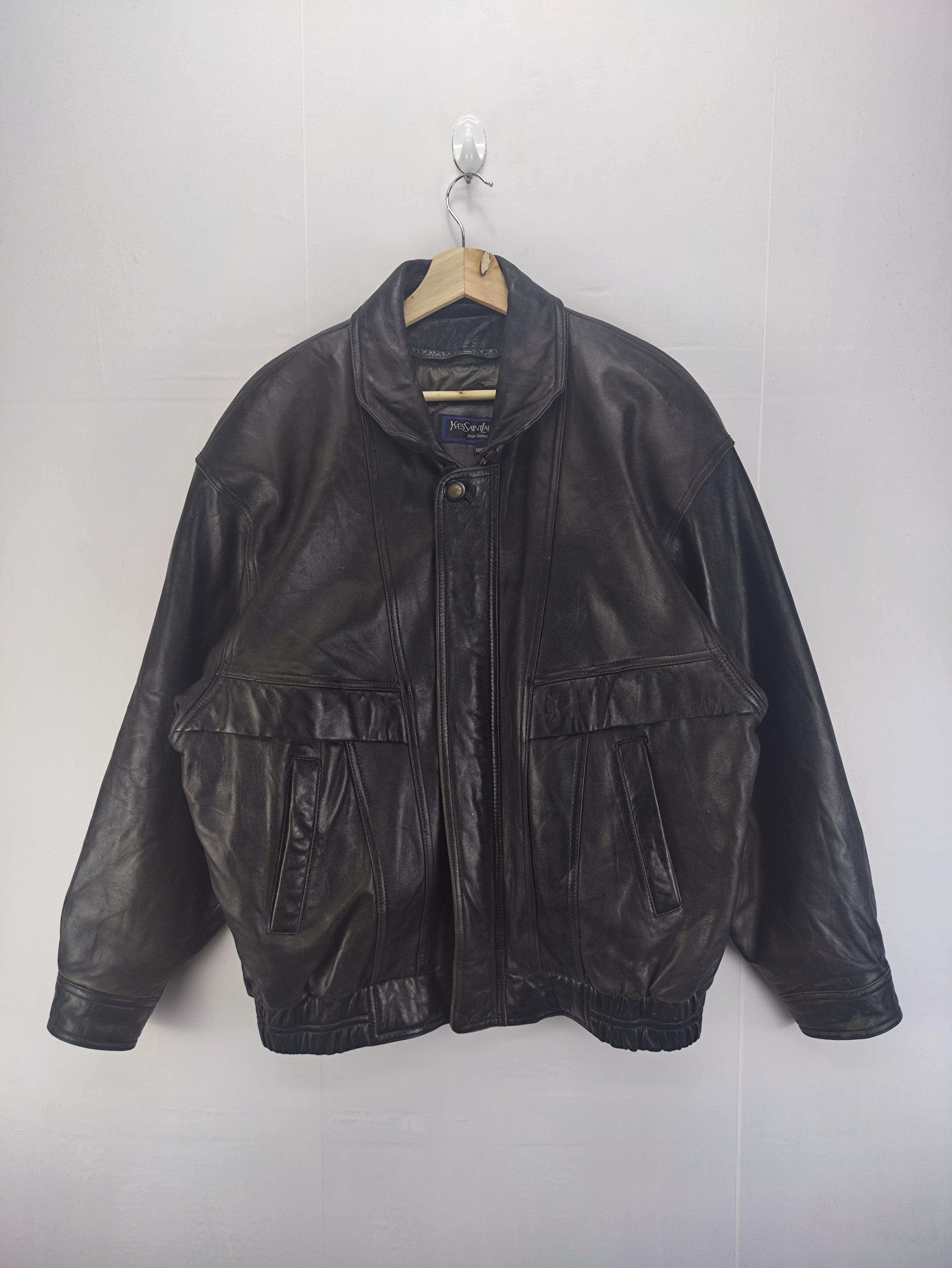 Other Designers Vintage Yves Saint Laurent Leather Jacket Zipper