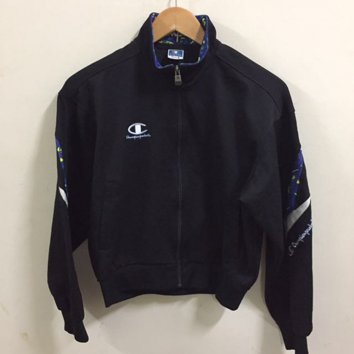 Champion Vintage Champion Track top jacket size S small blacks kausakit REVERSIBLE