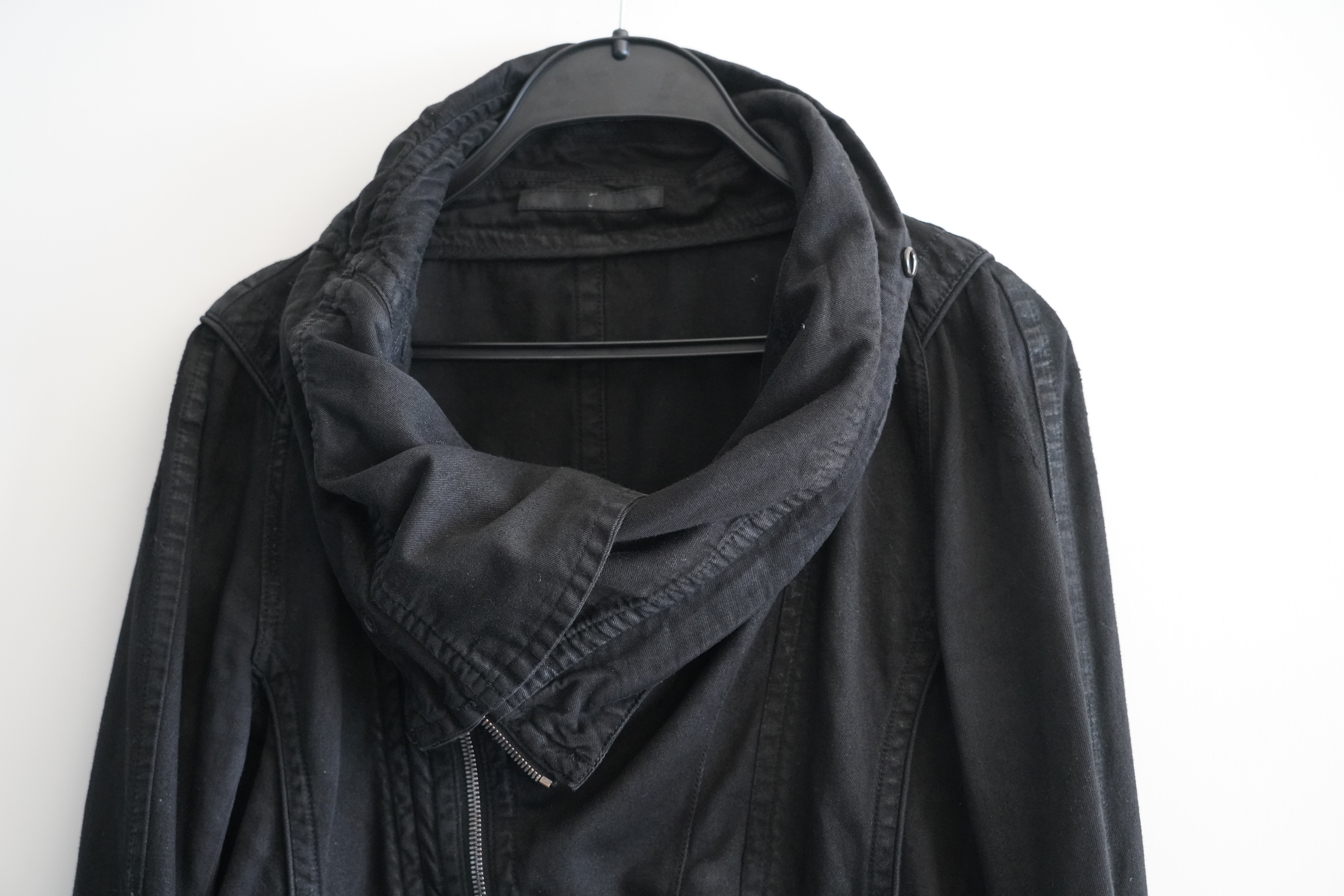 Cowl Neck Julius Leather Jacket 安00s Julius Ninja Cowl Neck Denim