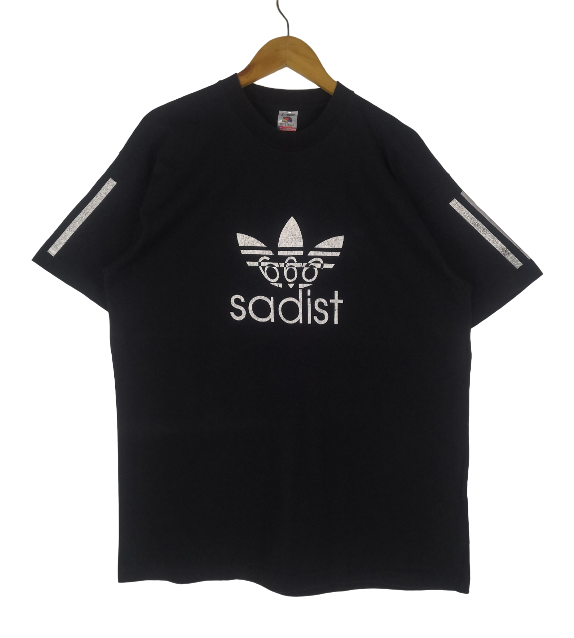 adidas Vintage 90s Sadist 666 Adidas Trefoil Tee Big Logo Shirt