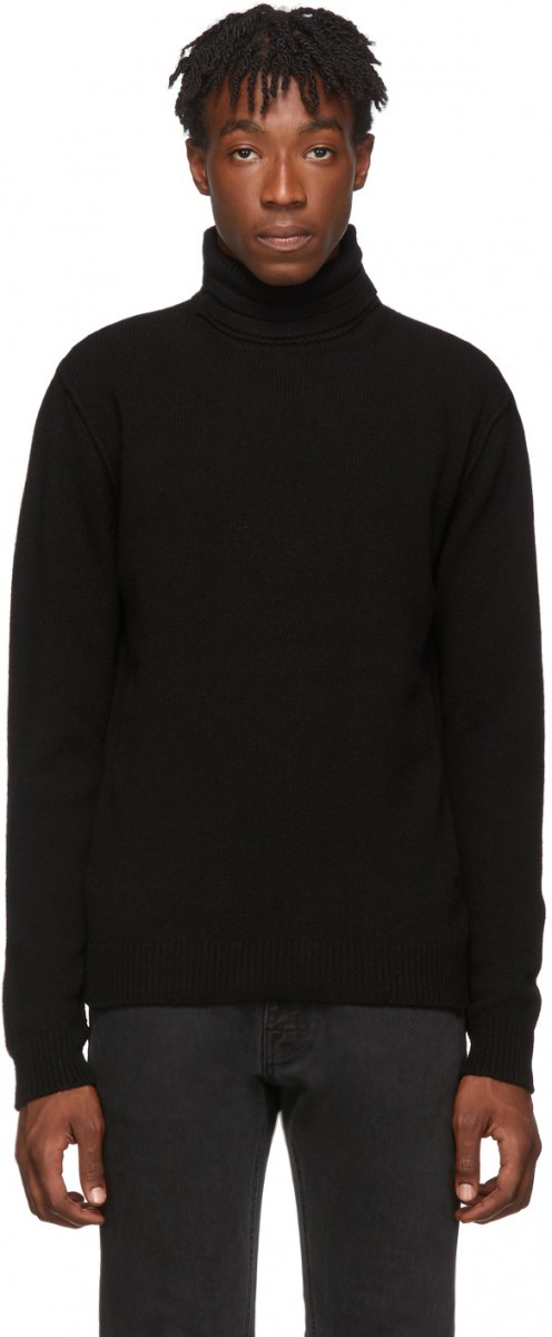 トップス raf simons 21ss marble turtle neck tops RS Hand Sign Sleeve Print Turtleneck in Black – SVRN