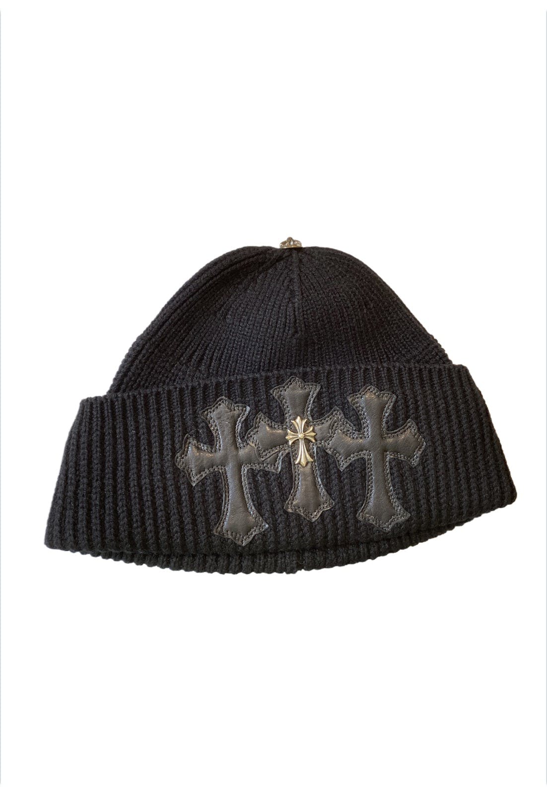 Chrome Hearts Cashmere Beanie Black 크롬하츠 로고 비니 블랙