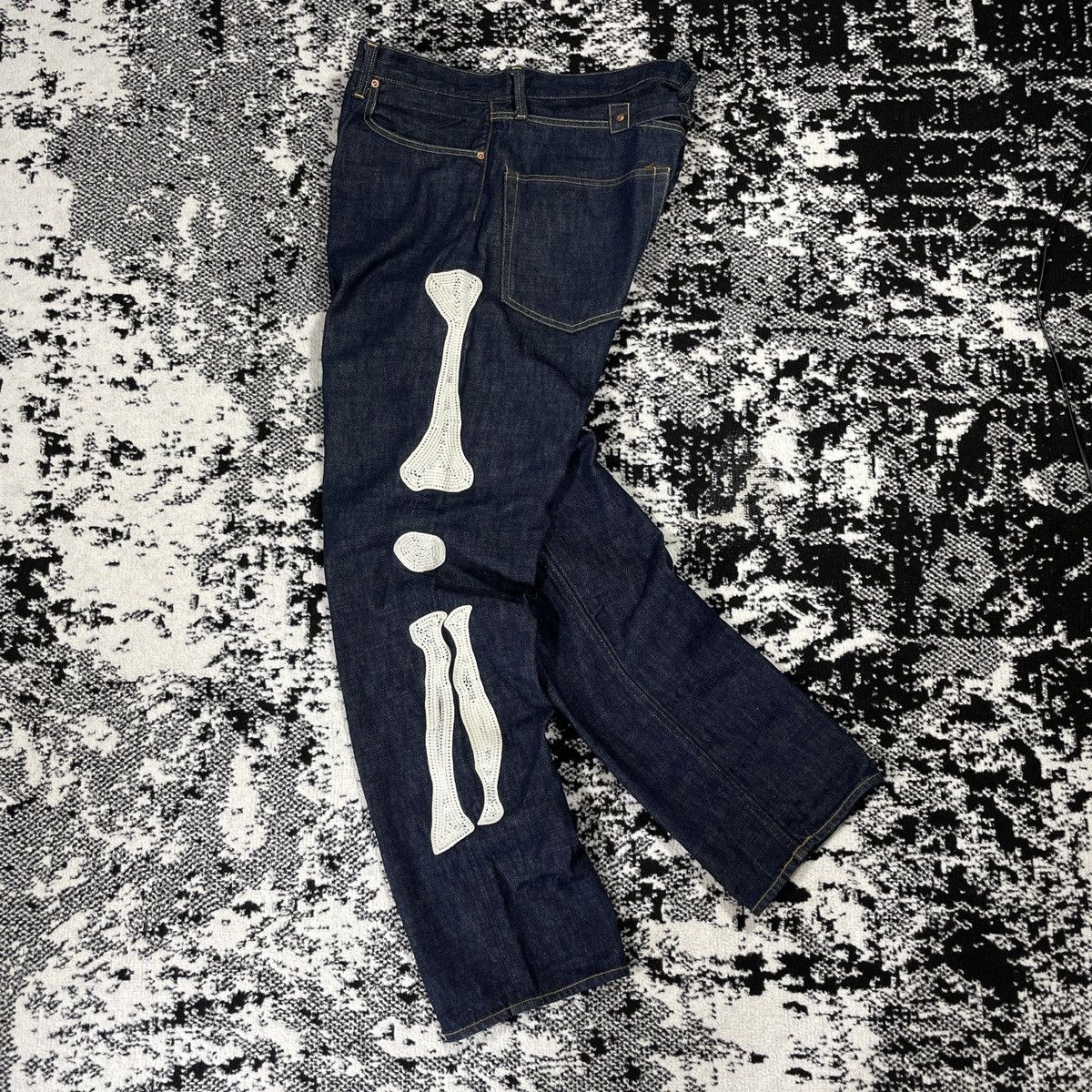 Kapital KAPITAL KOUNTRY OKAGILLY SKELETON BONES DENIM PANTS | prgoodzstock  | REVERSIBLE