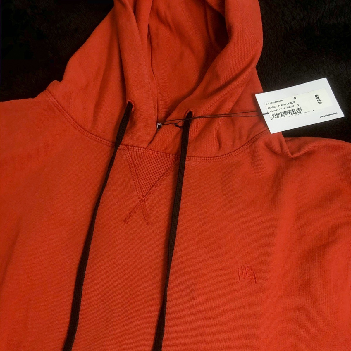 Other Designers J.W.Anderson Beaded Hoodie Saffron Red latearchive REVERSIBLE