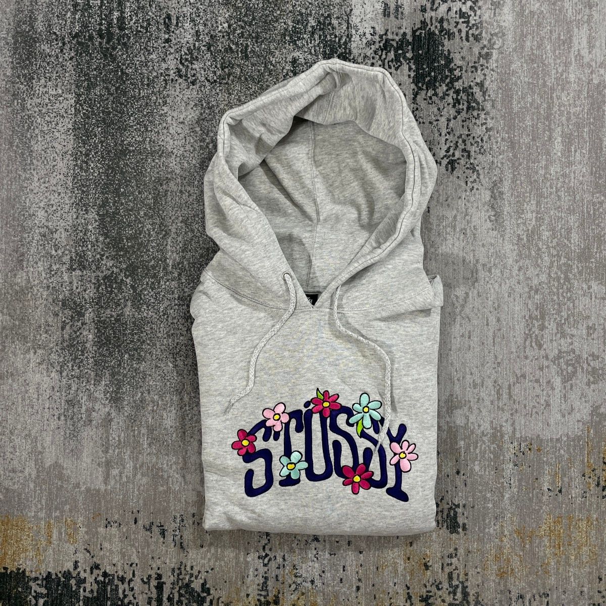 Stüssy STUSSY FLORAL HOODIE ASH HEATHER // MEDIUM | hlnstuff