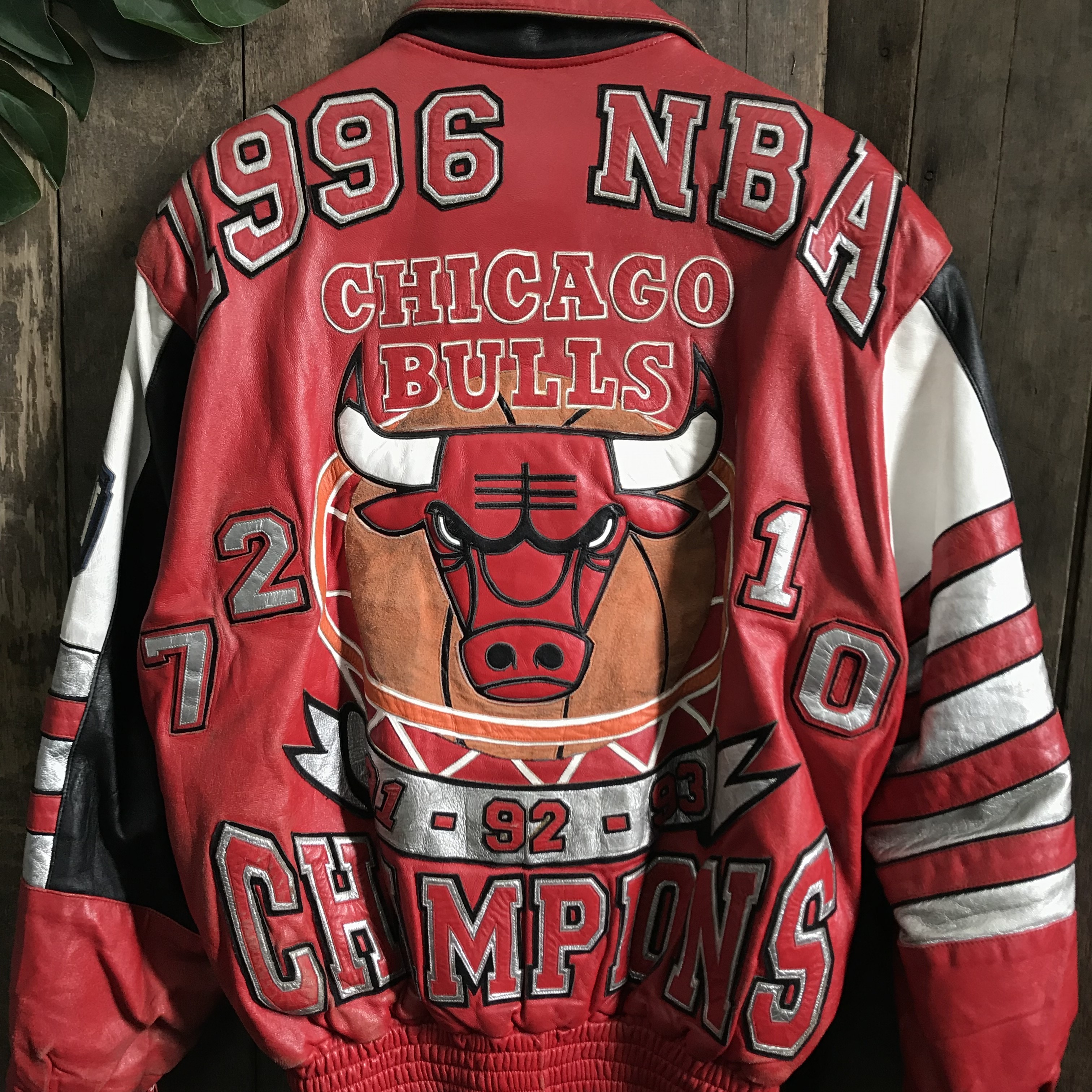 Other Designers Jeff Hamilton JEFF HAMILTON Chicago Bulls Champion Memorial Leather Jacket rastikcollection REVERSIBLE