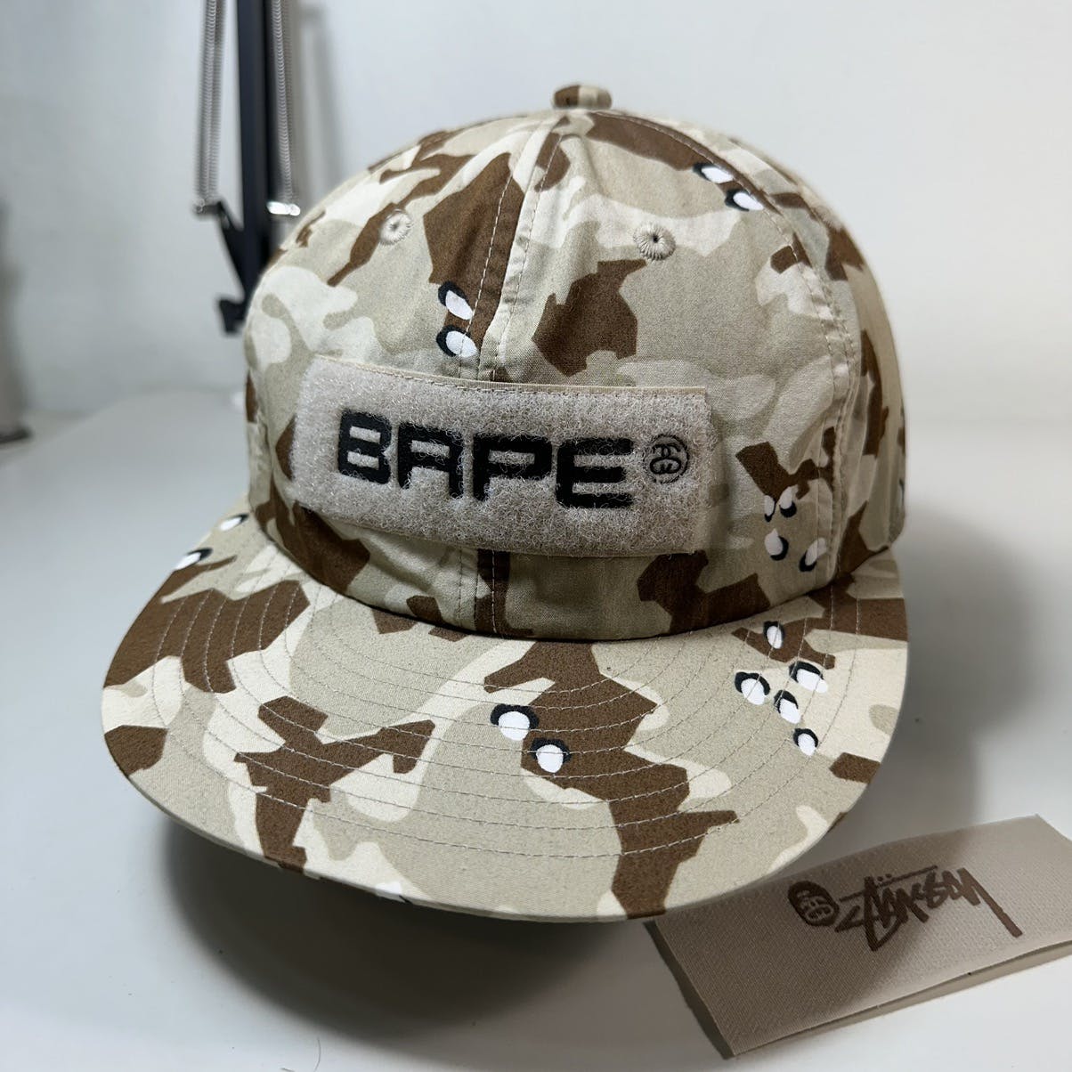 A BATHING APE キャップ BAPE カモ柄 stussy Stussy x Bape Trucker Cap Yellow Camo 2022 A Bathing Ape