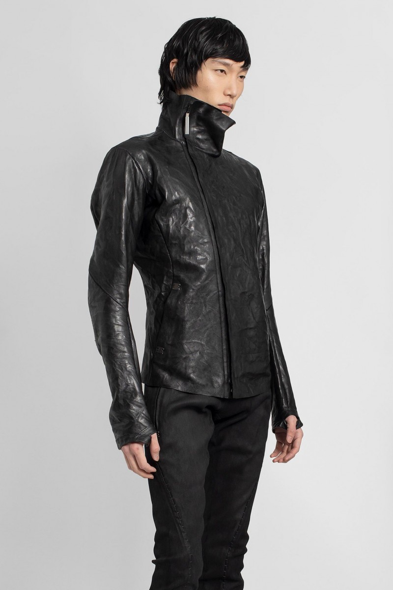 Isaac Sellam Black high-neck unlined asymmetric leather