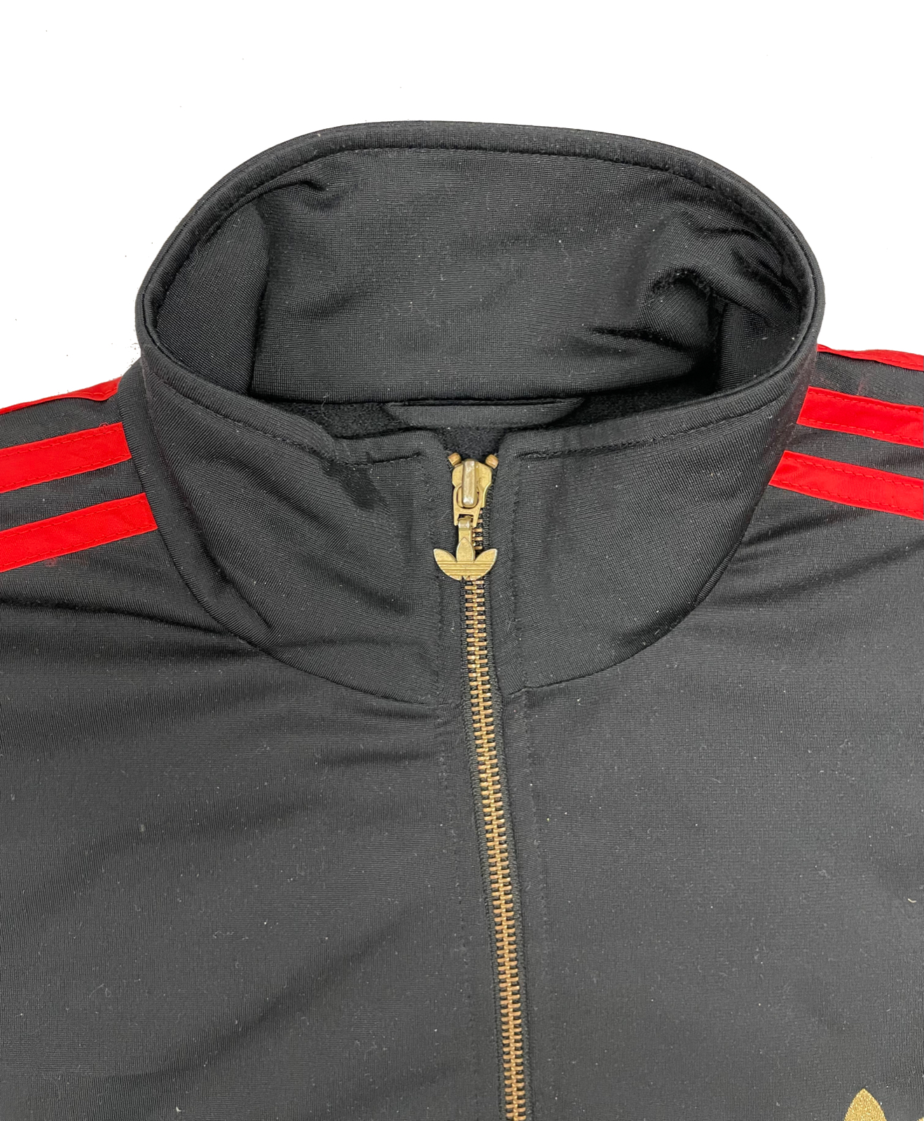 Red and gold adidas jacket 2025