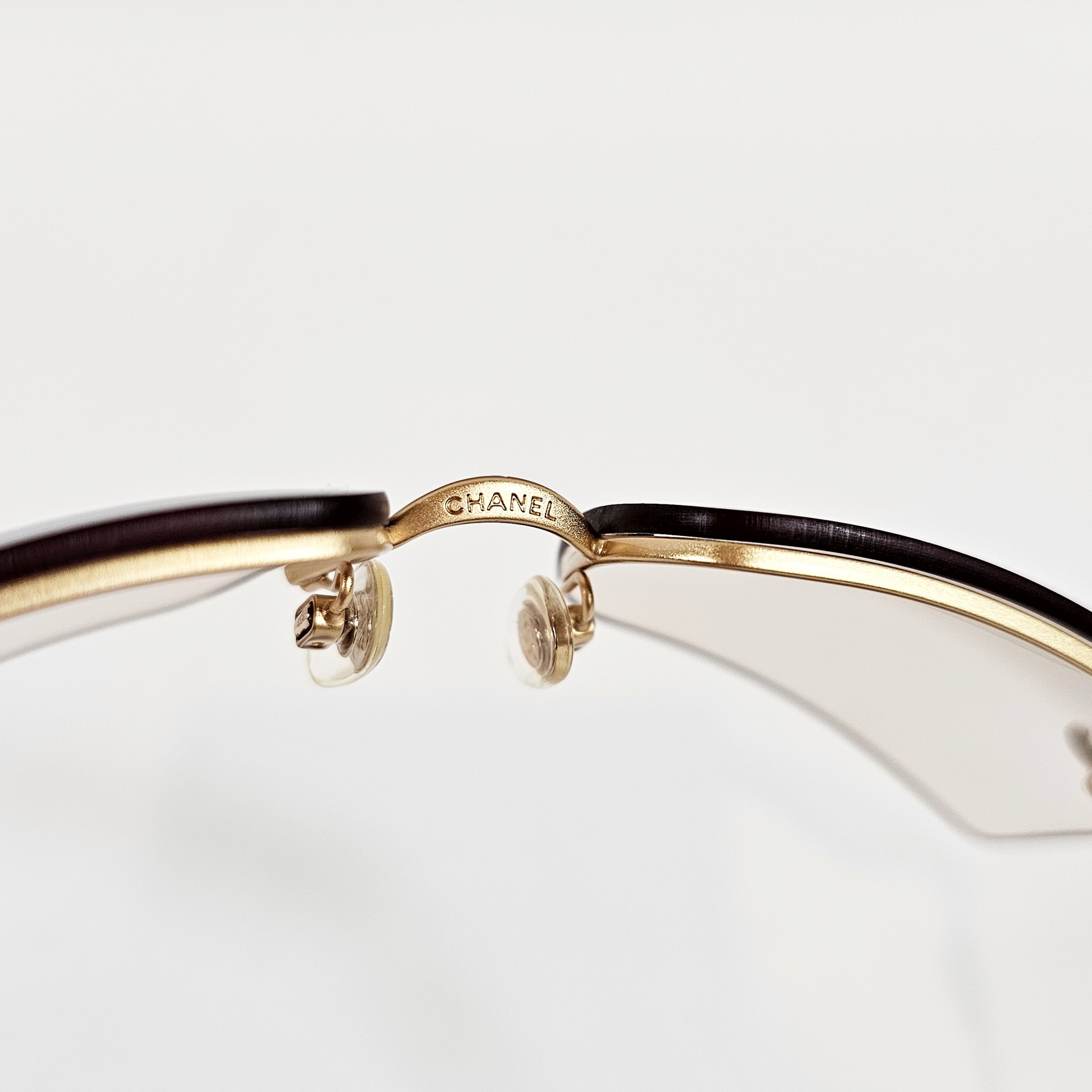 CHANEL Chanel Light Gold Crystal CC Logo Sunglasses 4092-B