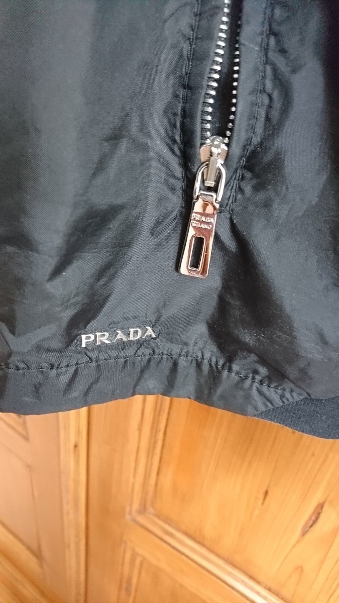 Prada Mainline Black Bomber Jacket Size 52 | bagaios | REVERSIBLE