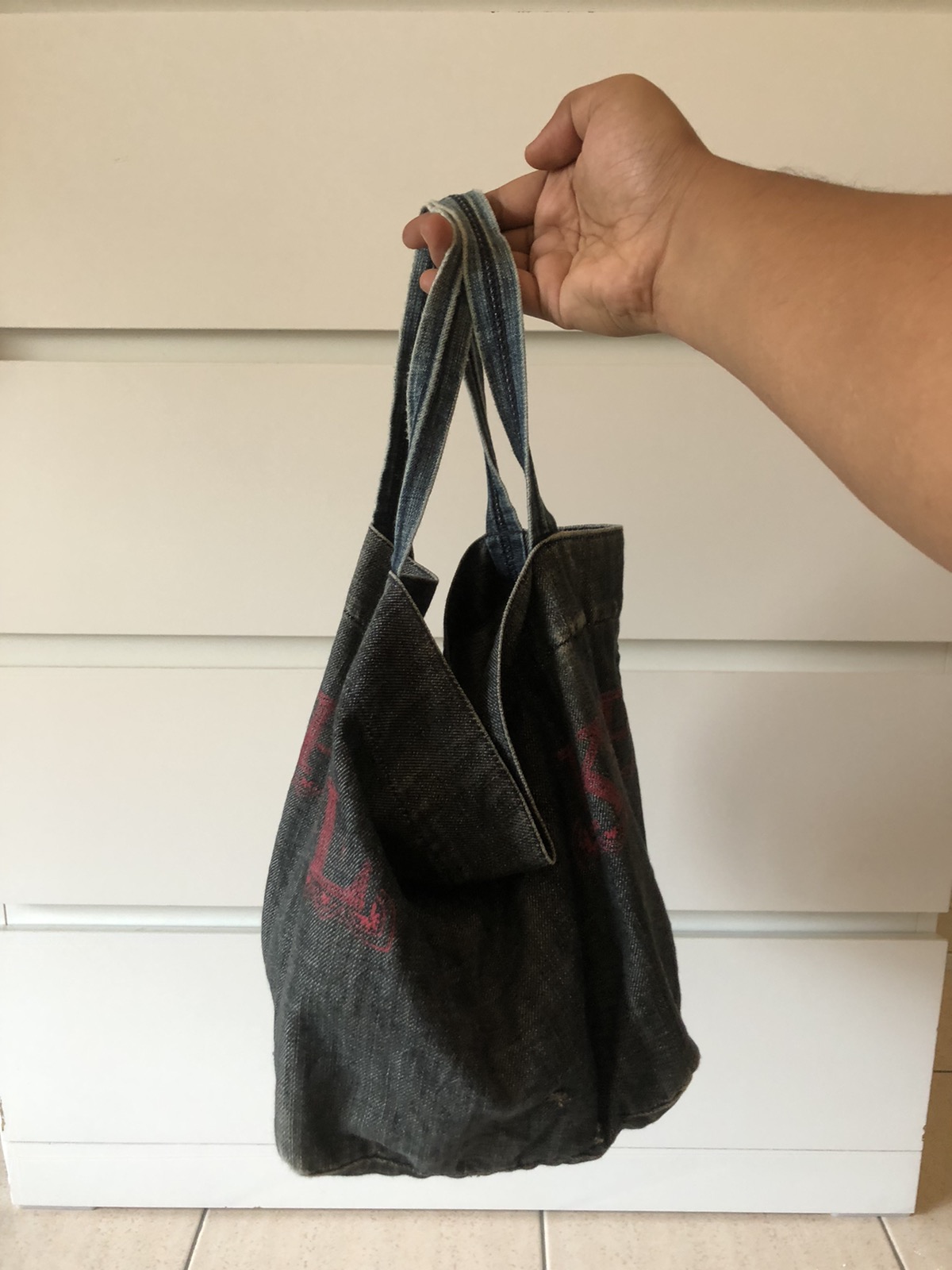 Kapital duffle デニム ハンドバッグ トート インディゴ マチ付き Kapital Kapital Duffle Small Denim Tote Bag | jrlhzq