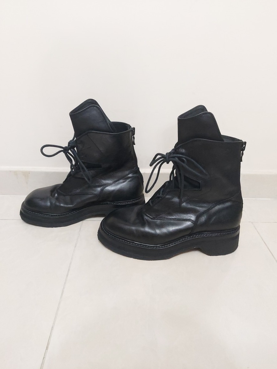 JULIUS BACK ZIP LACE-UP BOOTS