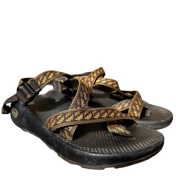 Chaco Brown and Black Adventure Sandals Chaco Z/1 Sandals Mens Size 10 Black Brown Vibram Hiking  main image 2