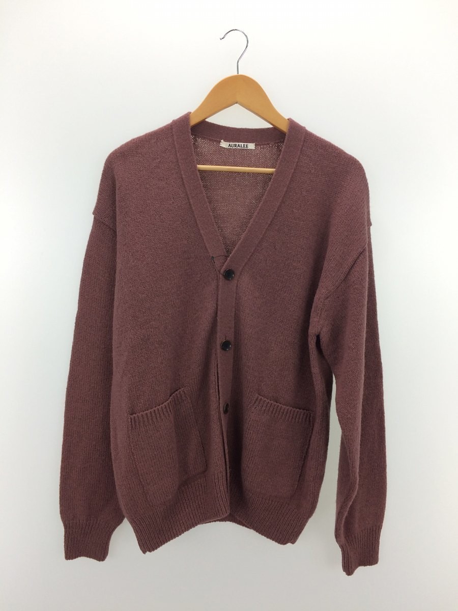 トップス AURALEE PURE SHETLANDWOOL KNIT CARDIGAN Auralee Shetland Wool Cashmere Knit Cardigan - Top Beige