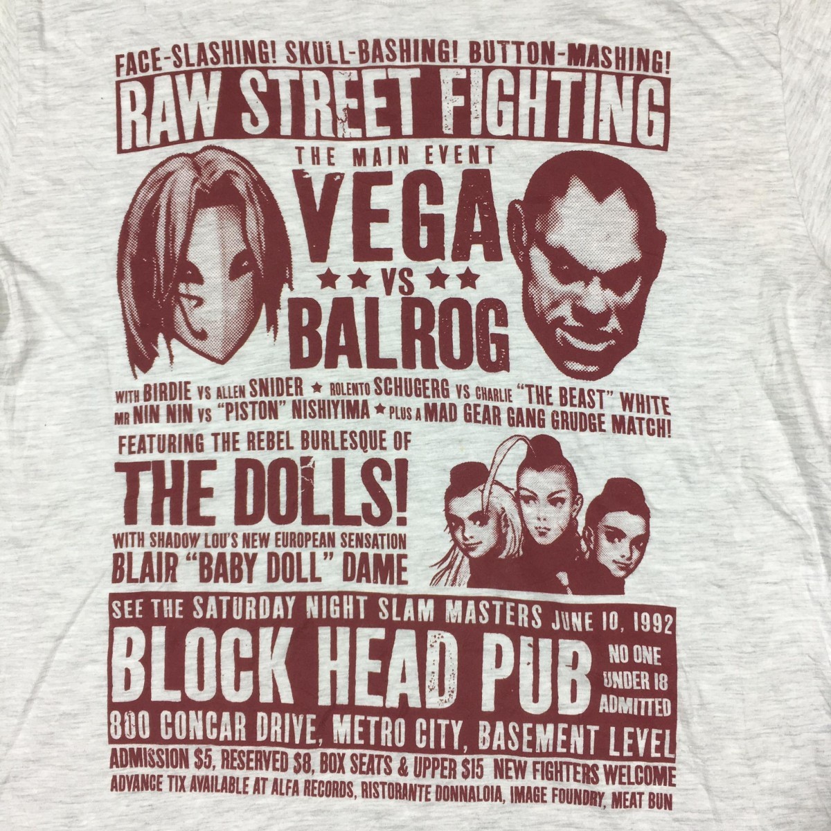 Other Designers Vintage Street Fighter tee deidara REVERSIBLE