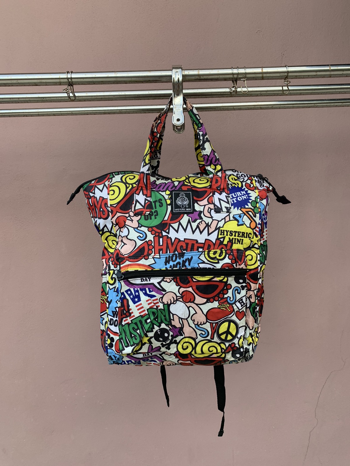 Hysteric Glamour Mini Patterned Backpack - White, Red & Yellow Hysteric Glamour Multicolour Printed Polyester Backpack main image 4