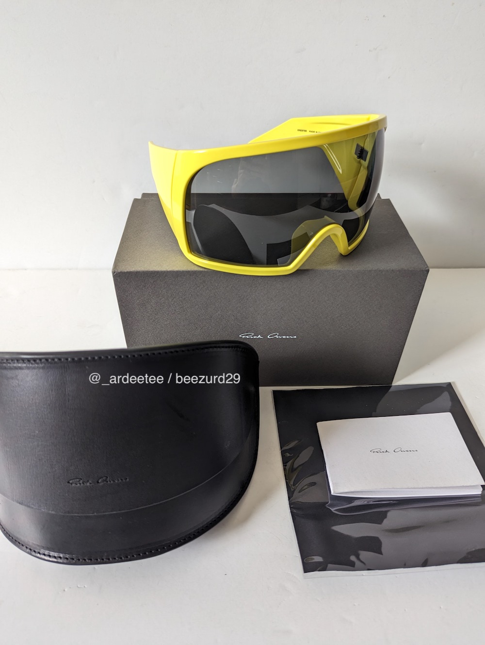 Rick Owens *NEW* KRIESTER MASK/SHIELD SUNGLASSES LEMON SS23
