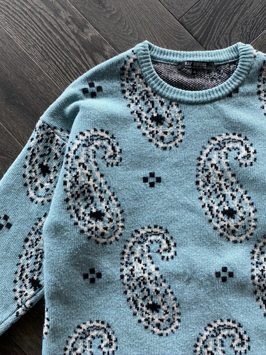 Raf Simons FW04 Waves Paisley Knit | displaced | REVERSIBLE