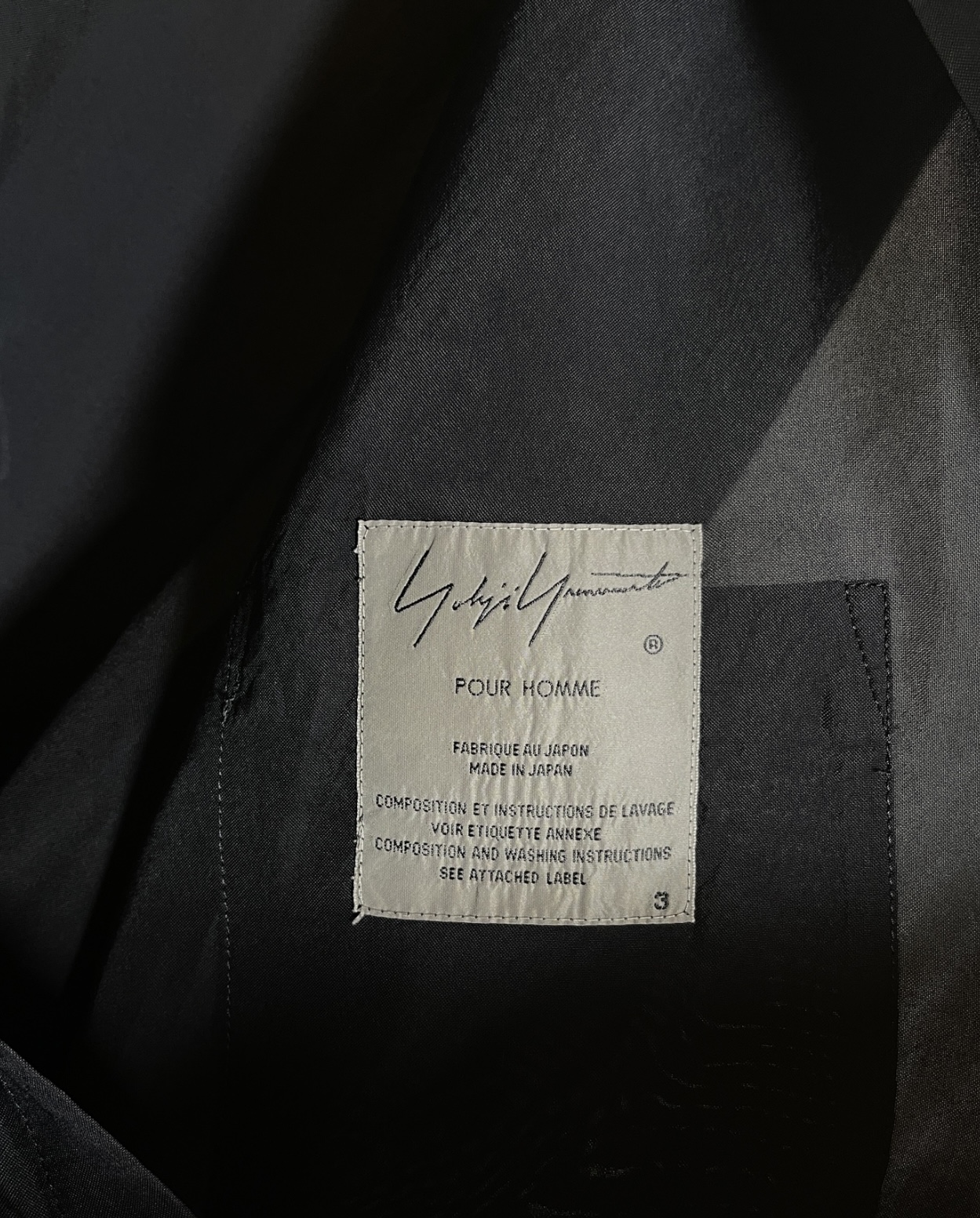 Yohji Yamamoto Yohji Yamamoto Pour Homme 2018ss spring and autumn