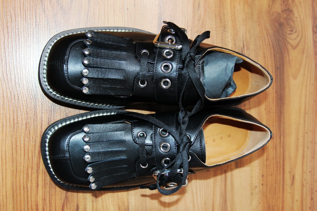 Marni BNWT AW20 MARNI FRINGED LACE-UP SHOES 40 | calif