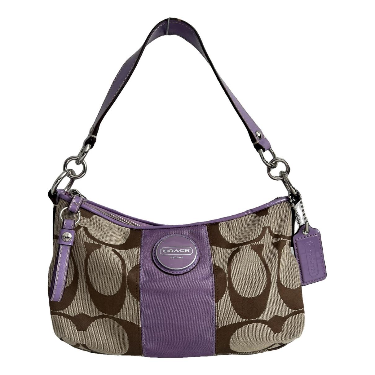 Coach Signature Purple hot Stripe Hobo Bag