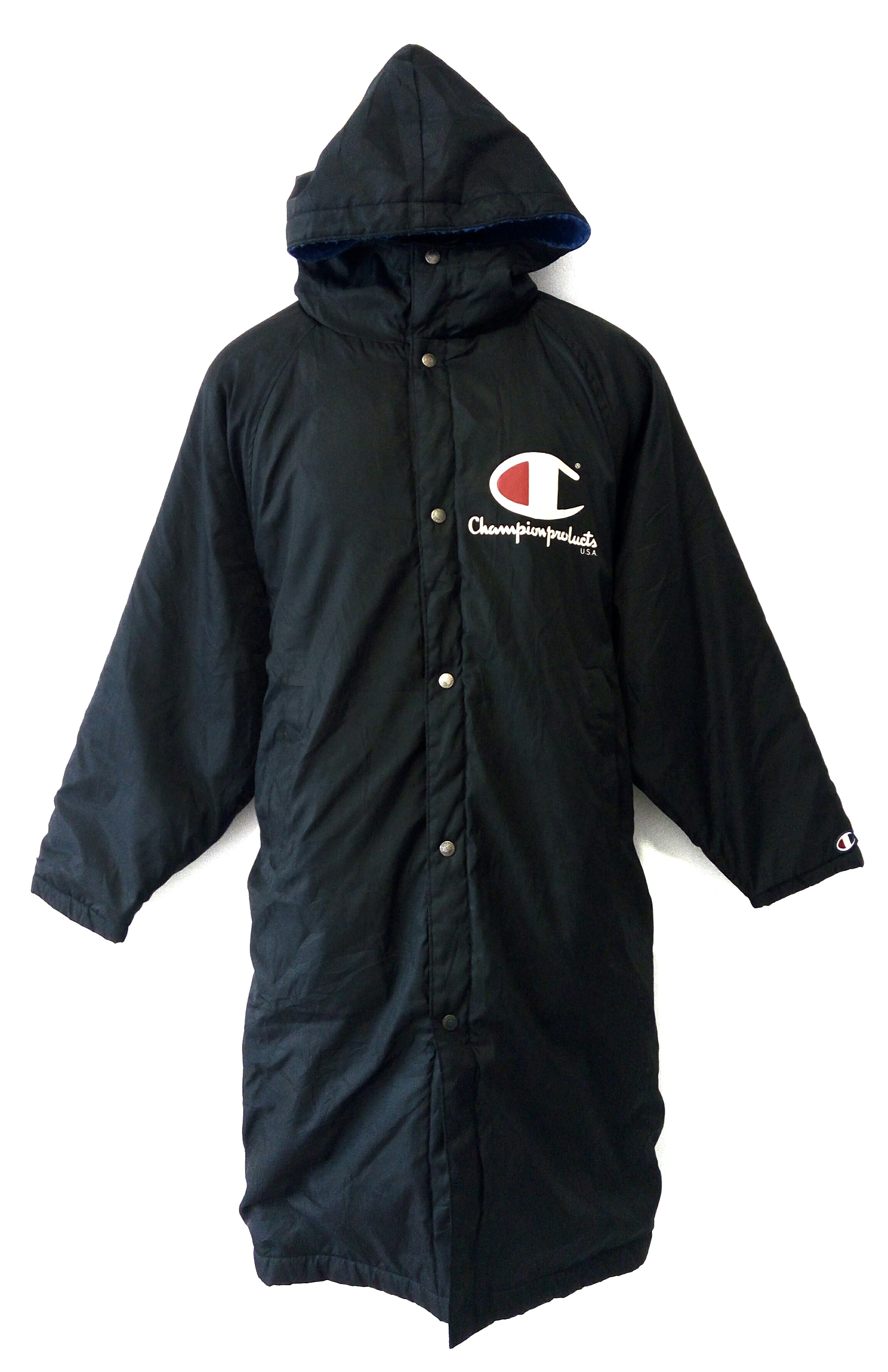 Champion Champion parka big logo long jacket abemat129 REVERSIBLE