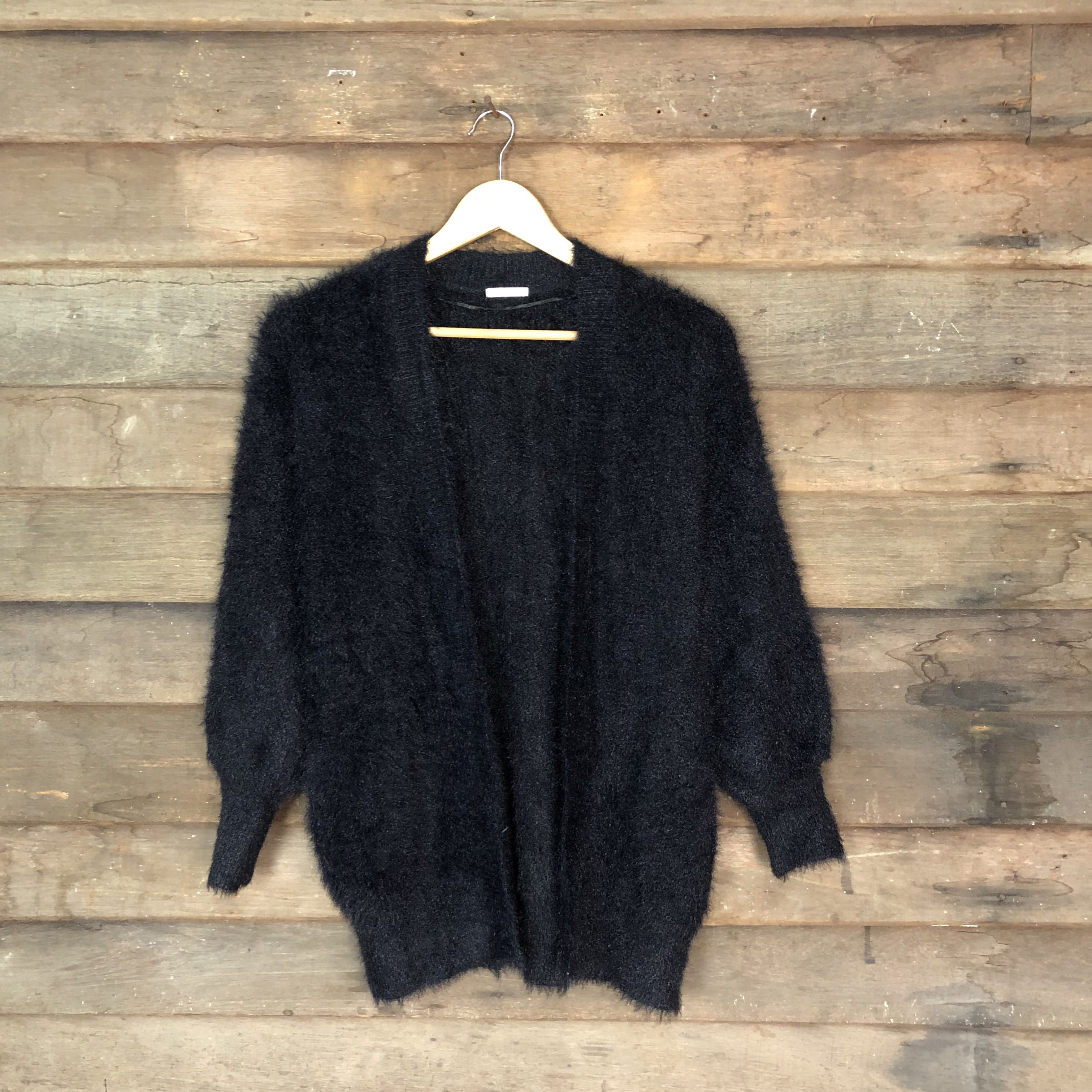 Other Designers Gu Black Shag Shaggy Fur Mohair Knitwear