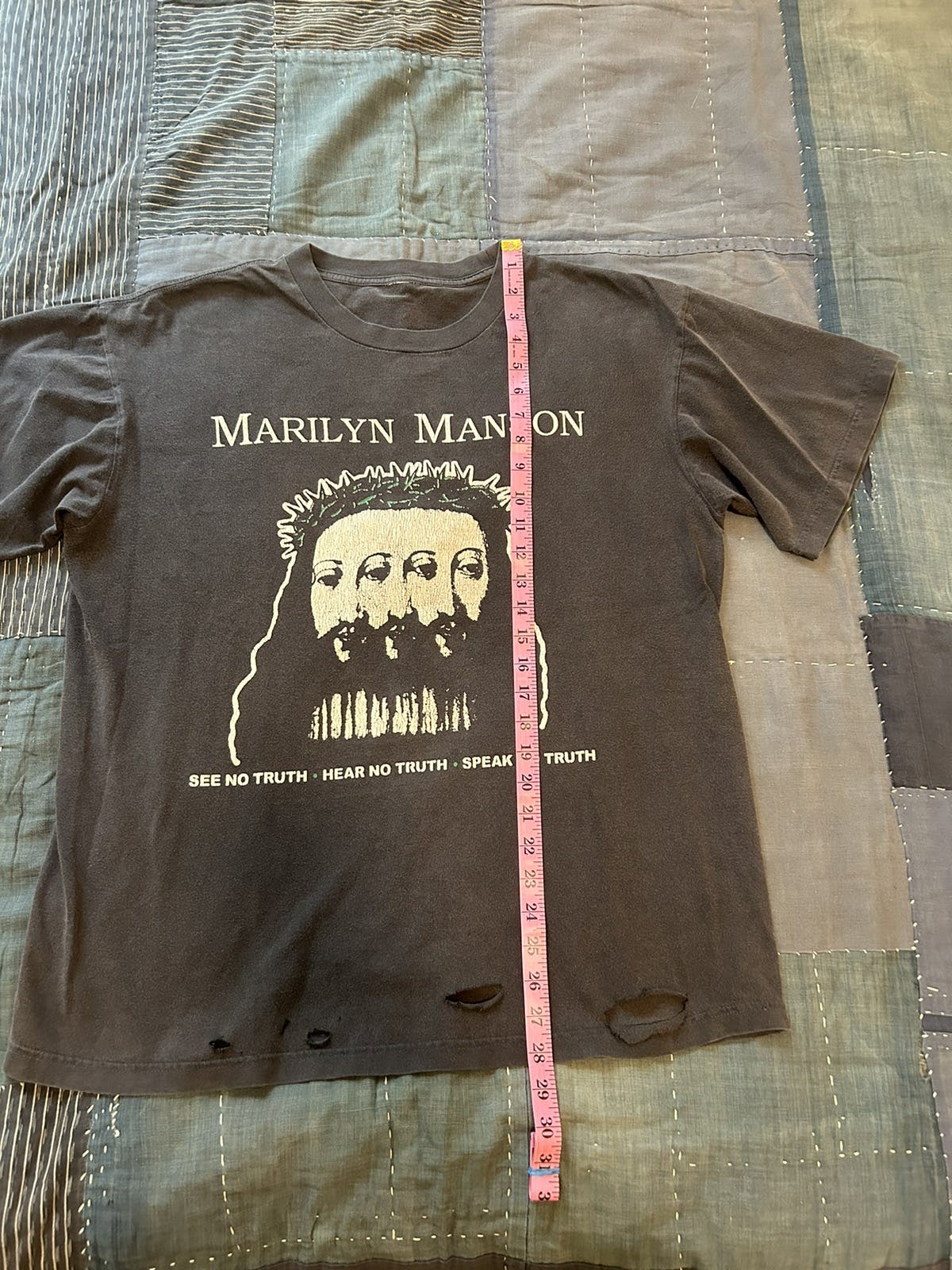 Other Designers Vintage Marilyn Manson 90s Believe Thrashed Shirt 